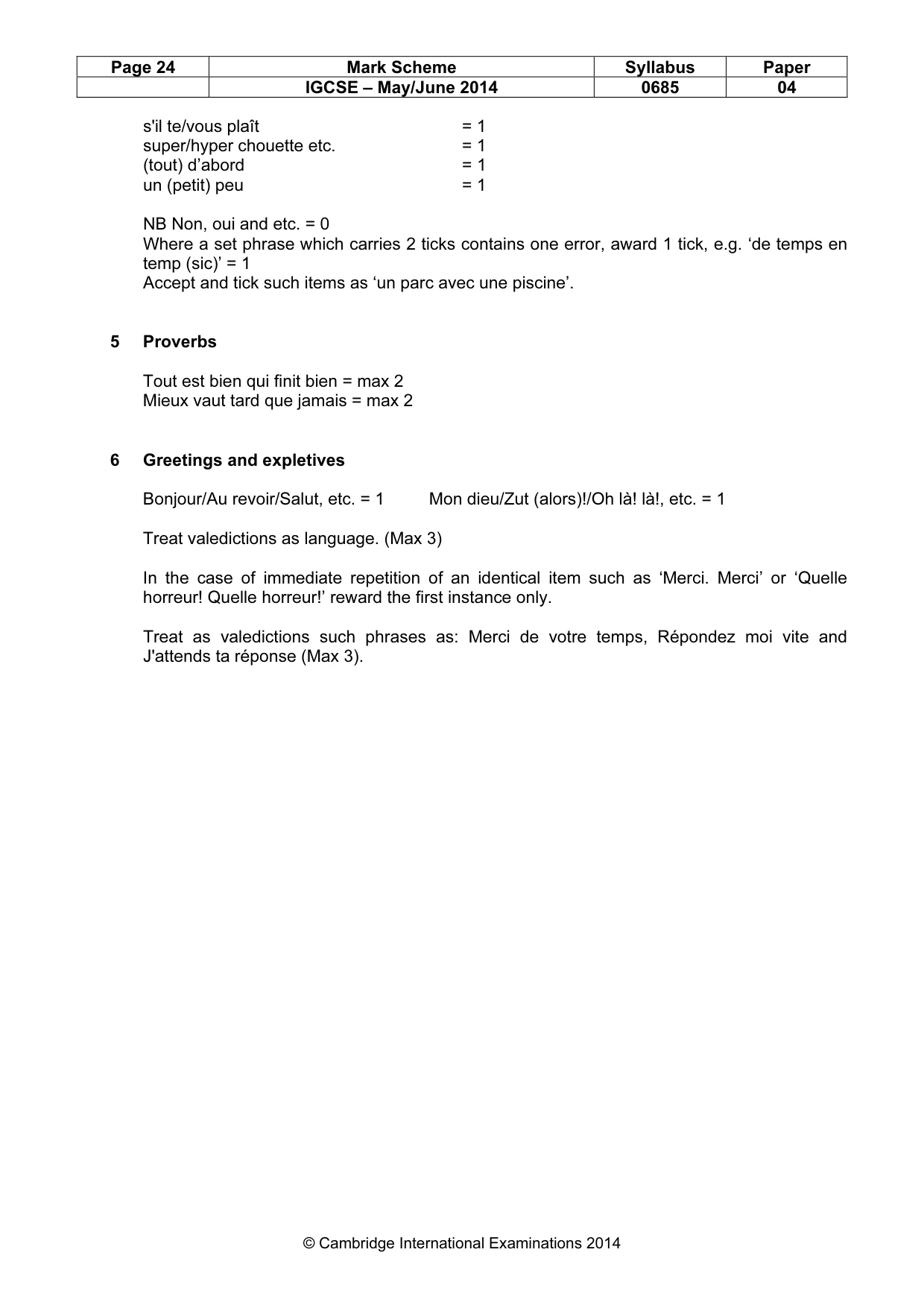 Mark scheme, page 24 of 25