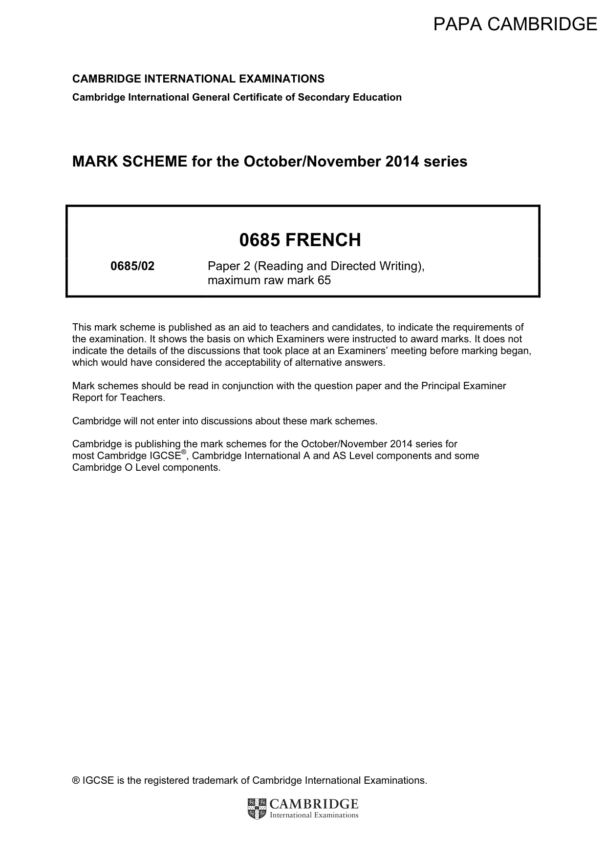 Mark scheme, page 1 of 19