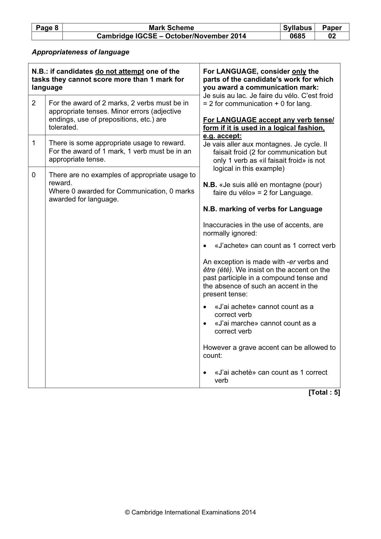 Mark scheme, page 8 of 19