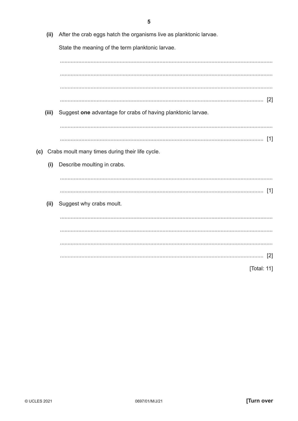 Cambridge IGCSE Marine Science (Maldives only) 0697 2021 May/June Paper 1 · Variant 0 question paper, page 5 of 16
