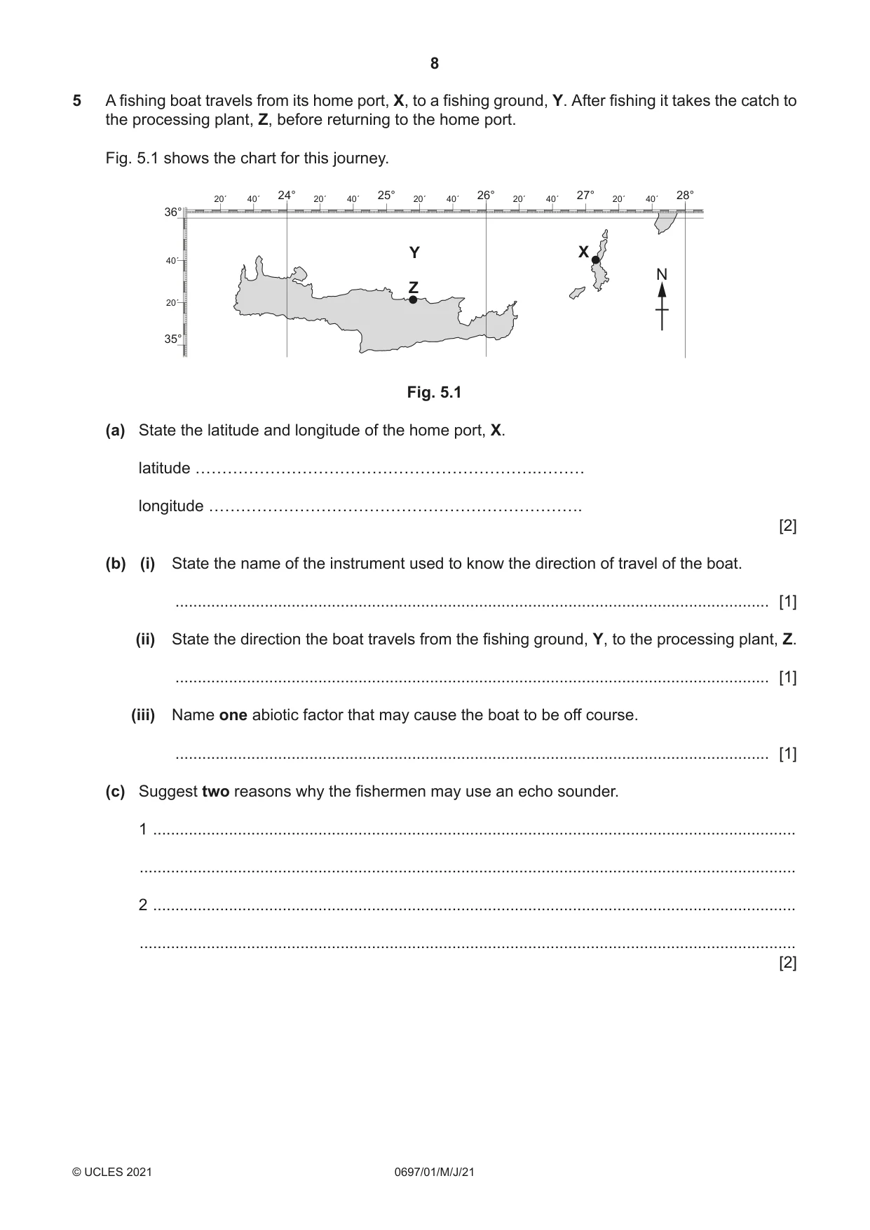 Cambridge IGCSE Marine Science (Maldives only) 0697 2021 May/June Paper 1 · Variant 0 question paper, page 8 of 16