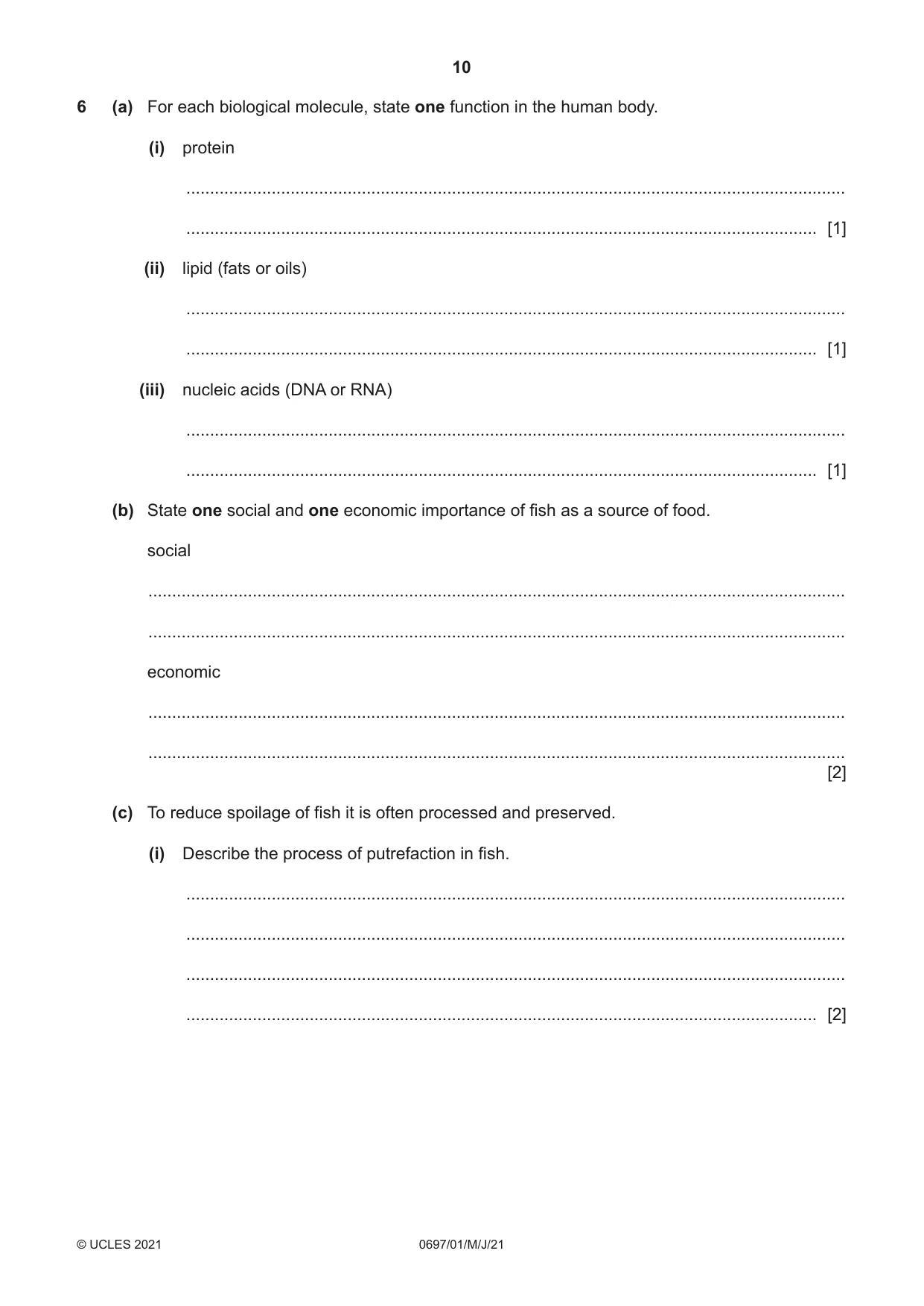 Cambridge IGCSE Marine Science (Maldives only) 0697 2021 May/June Paper 1 · Variant 0 question paper, page 10 of 16