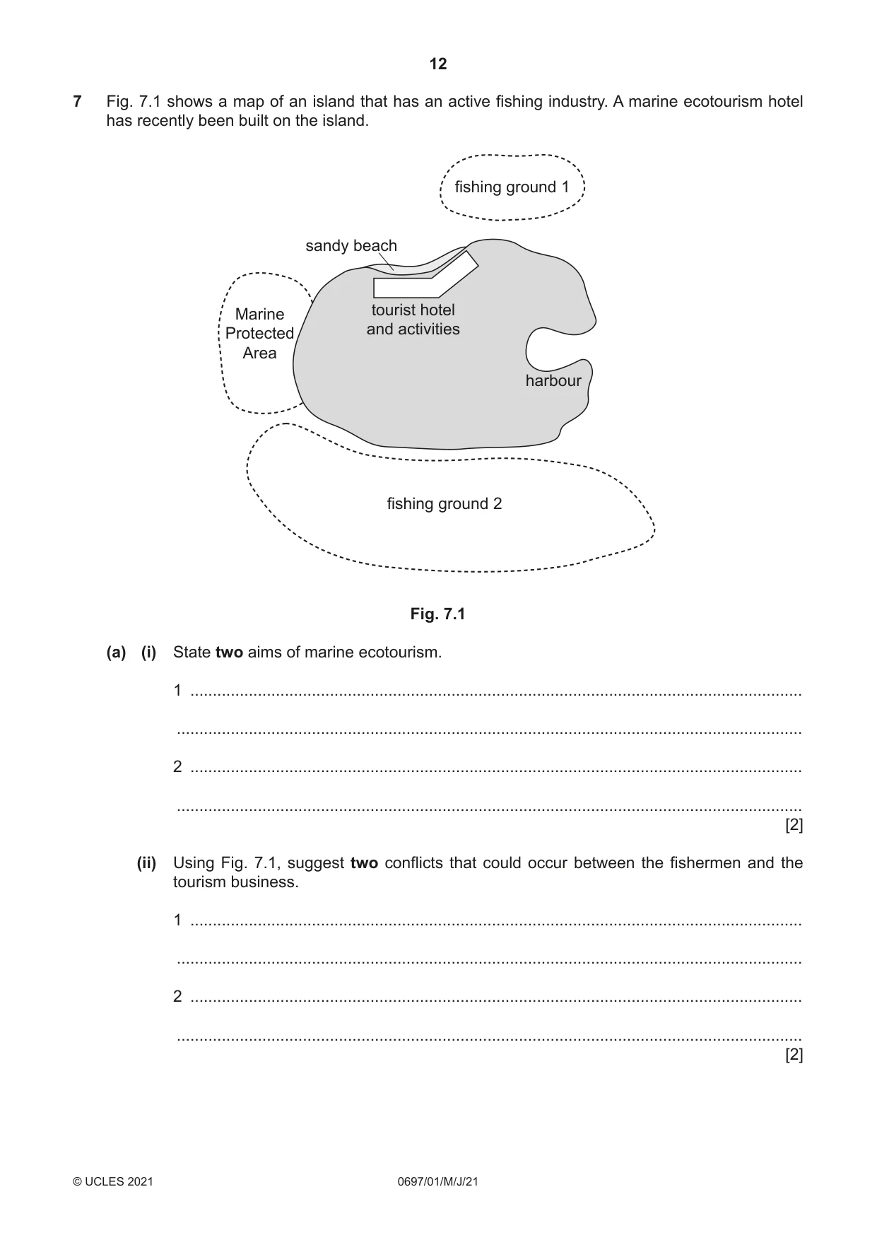 Cambridge IGCSE Marine Science (Maldives only) 0697 2021 May/June Paper 1 · Variant 0 question paper, page 12 of 16