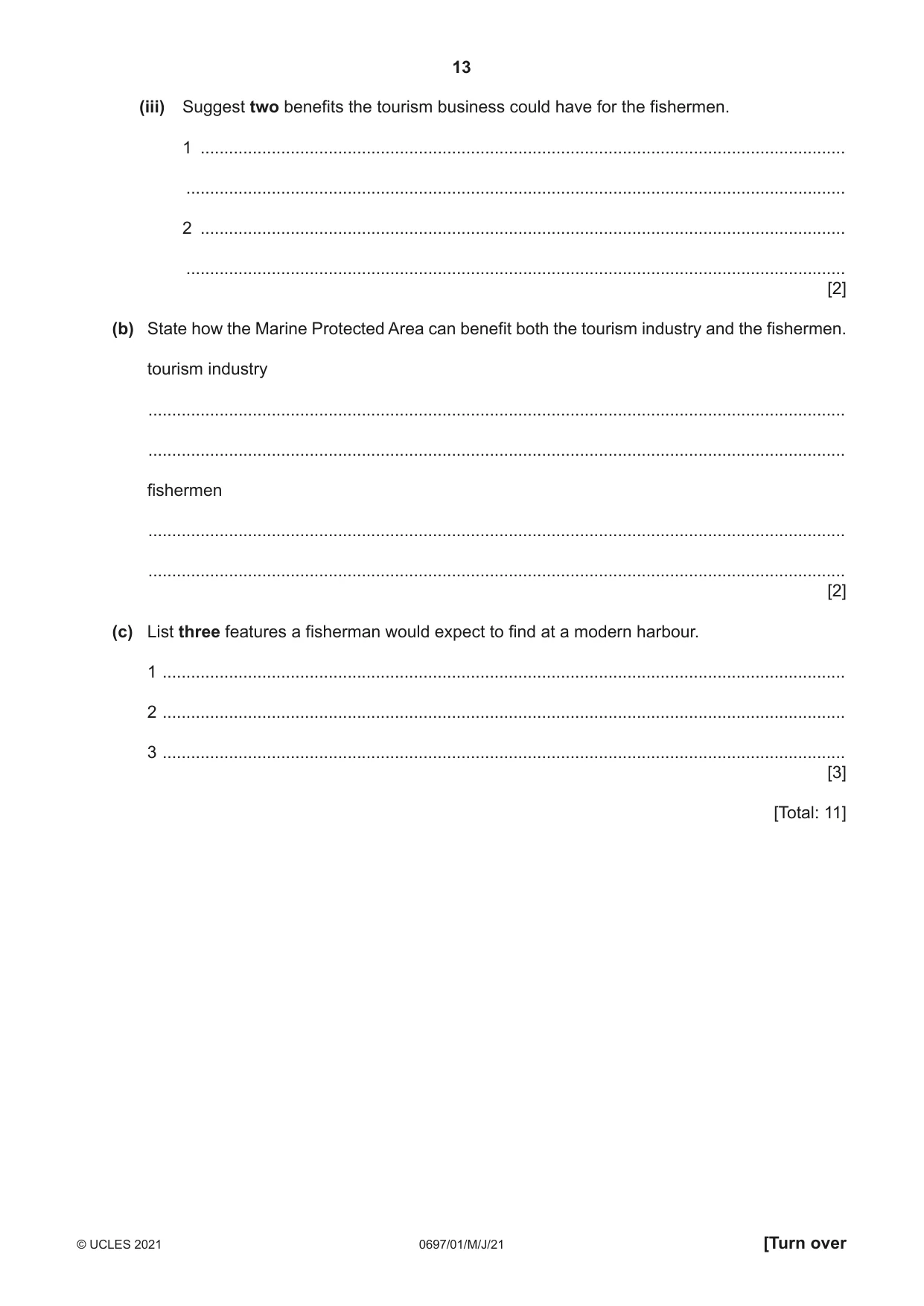 Cambridge IGCSE Marine Science (Maldives only) 0697 2021 May/June Paper 1 · Variant 0 question paper, page 13 of 16