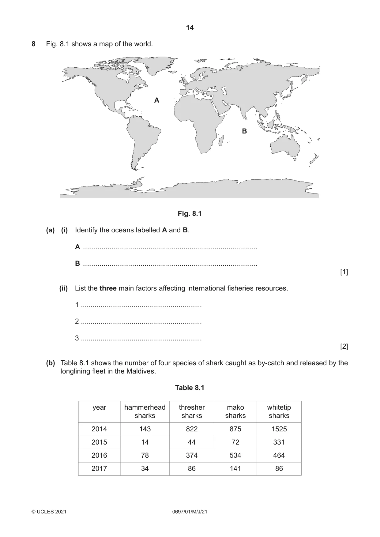 Cambridge IGCSE Marine Science (Maldives only) 0697 2021 May/June Paper 1 · Variant 0 question paper, page 14 of 16