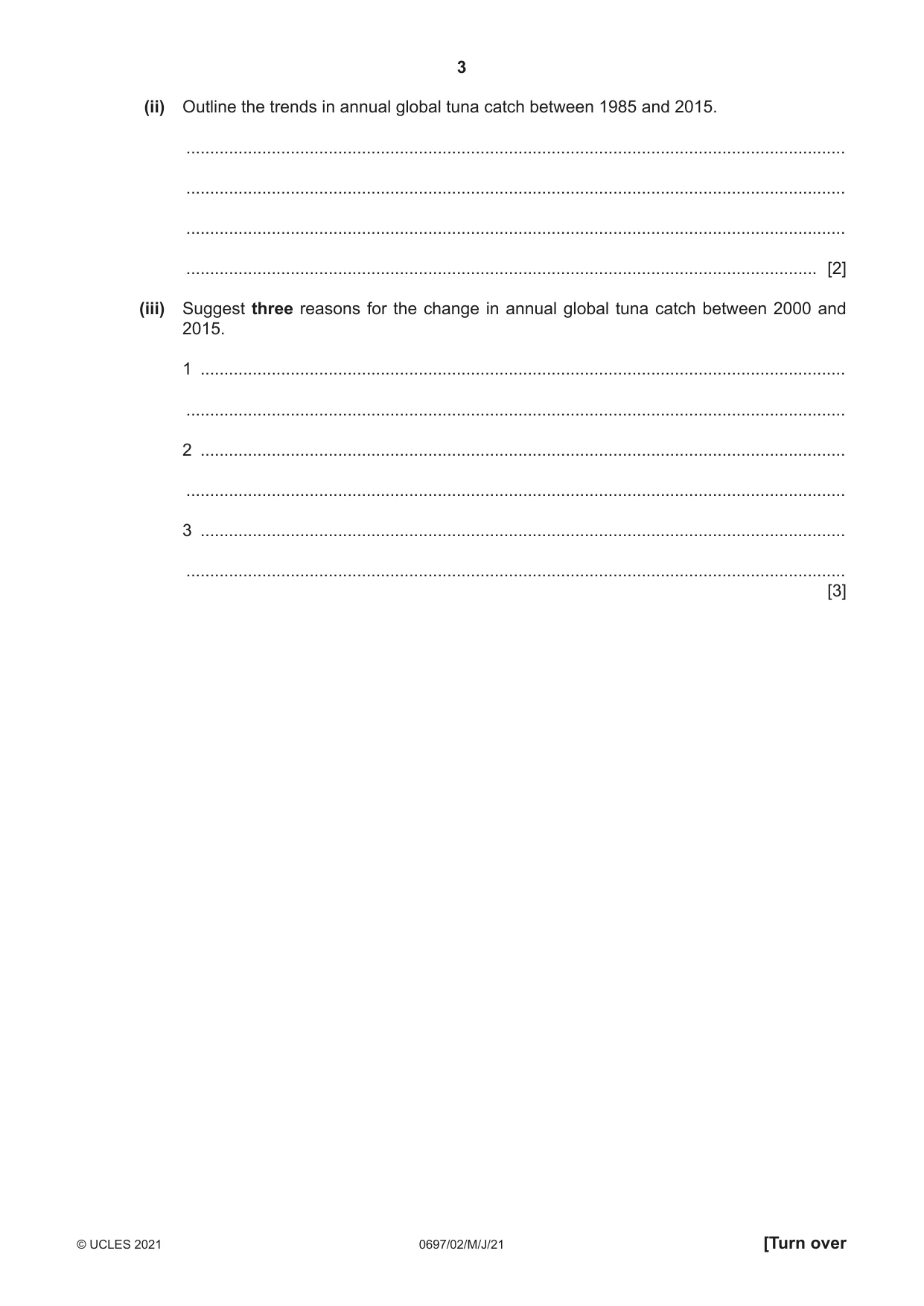 Cambridge IGCSE Marine Science (Maldives only) 0697 2021 May/June Paper 2 · Variant 0 question paper, page 3 of 12