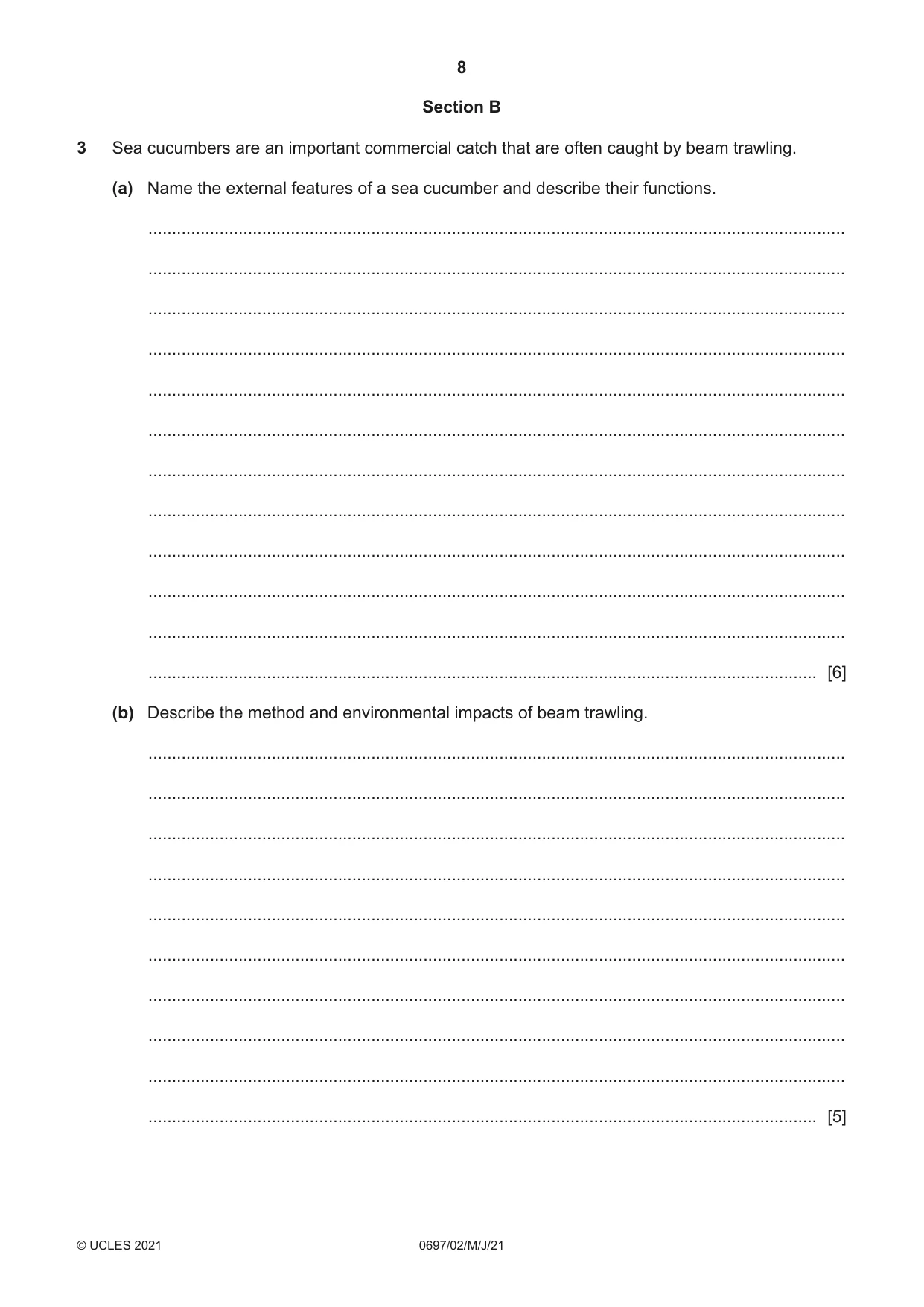 Cambridge IGCSE Marine Science (Maldives only) 0697 2021 May/June Paper 2 · Variant 0 question paper, page 8 of 12