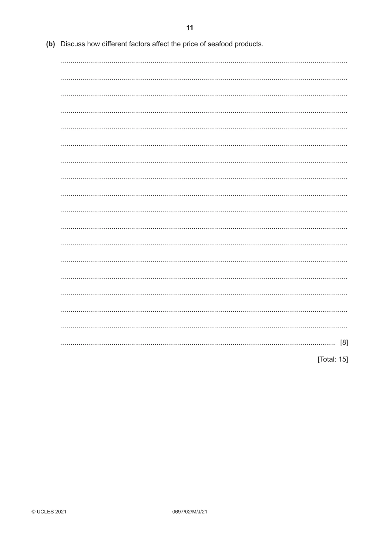 Cambridge IGCSE Marine Science (Maldives only) 0697 2021 May/June Paper 2 · Variant 0 question paper, page 11 of 12