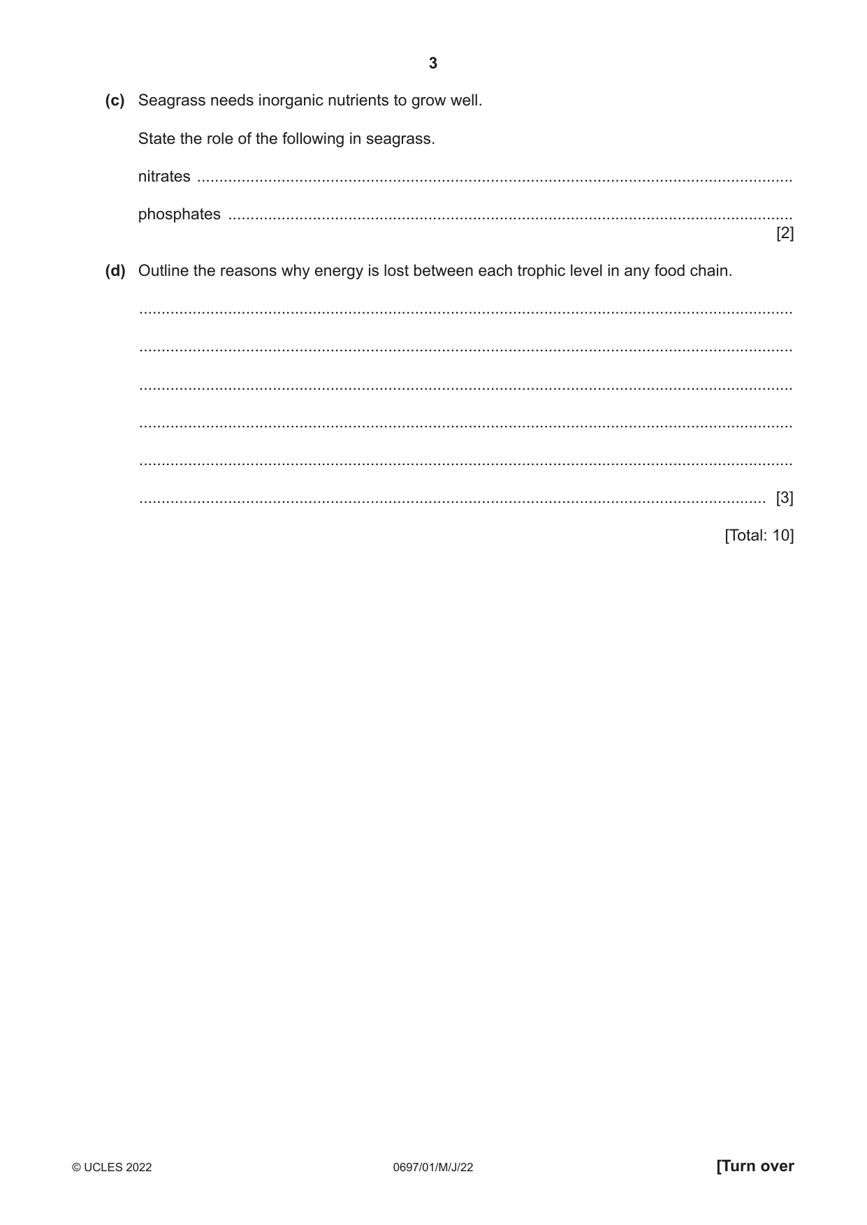 Cambridge IGCSE Marine Science (Maldives only) 0697 2022 May/June Paper 1 · Variant 0 question paper, page 3 of 16