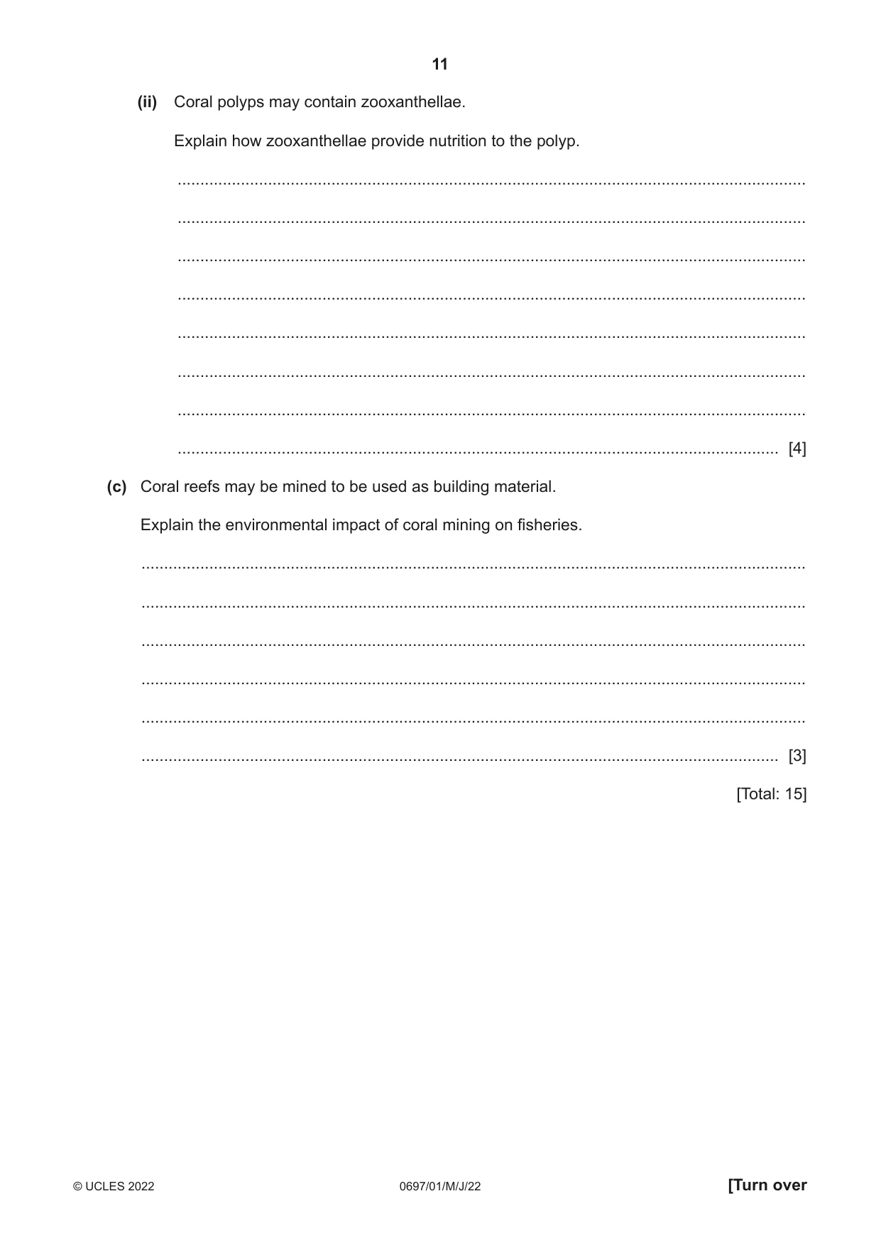 Cambridge IGCSE Marine Science (Maldives only) 0697 2022 May/June Paper 1 · Variant 0 question paper, page 11 of 16
