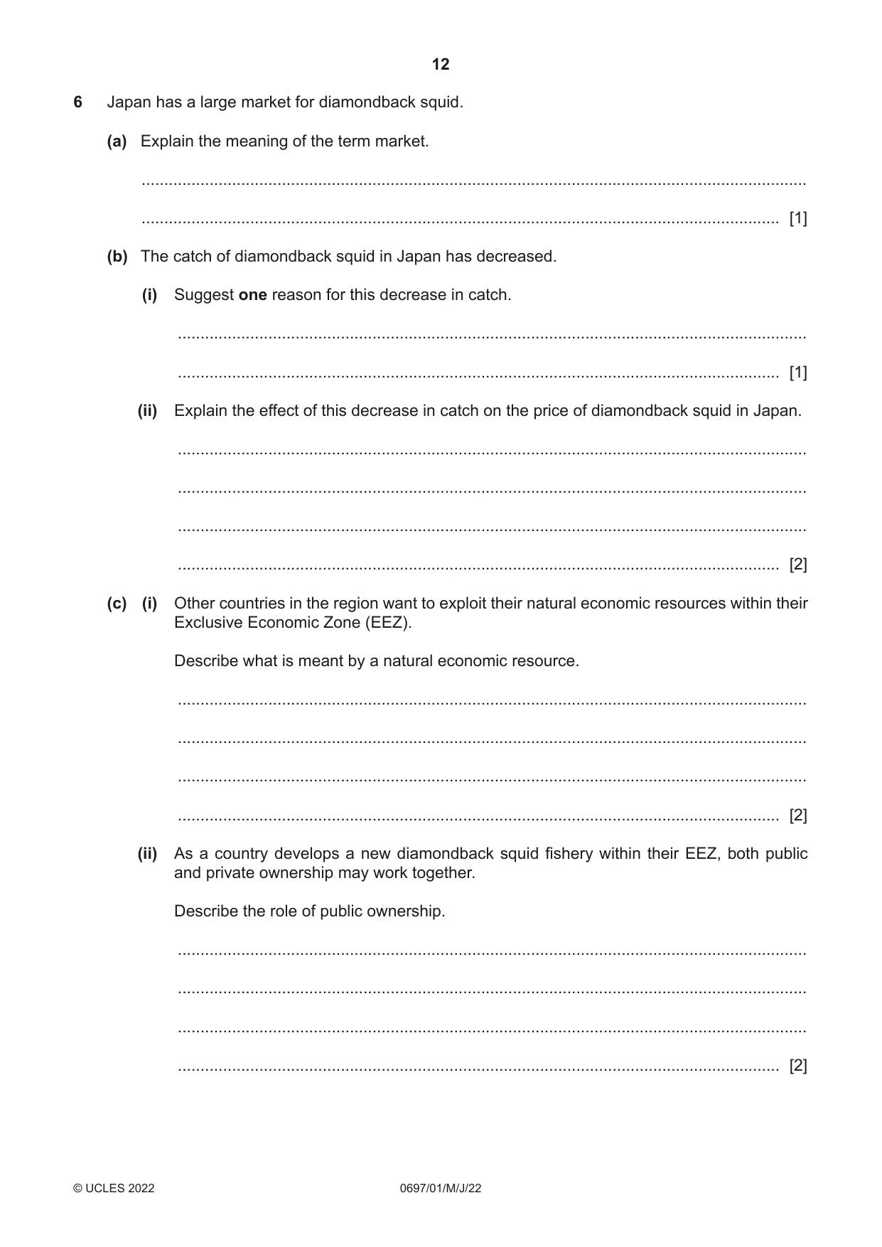 Cambridge IGCSE Marine Science (Maldives only) 0697 2022 May/June Paper 1 · Variant 0 question paper, page 12 of 16