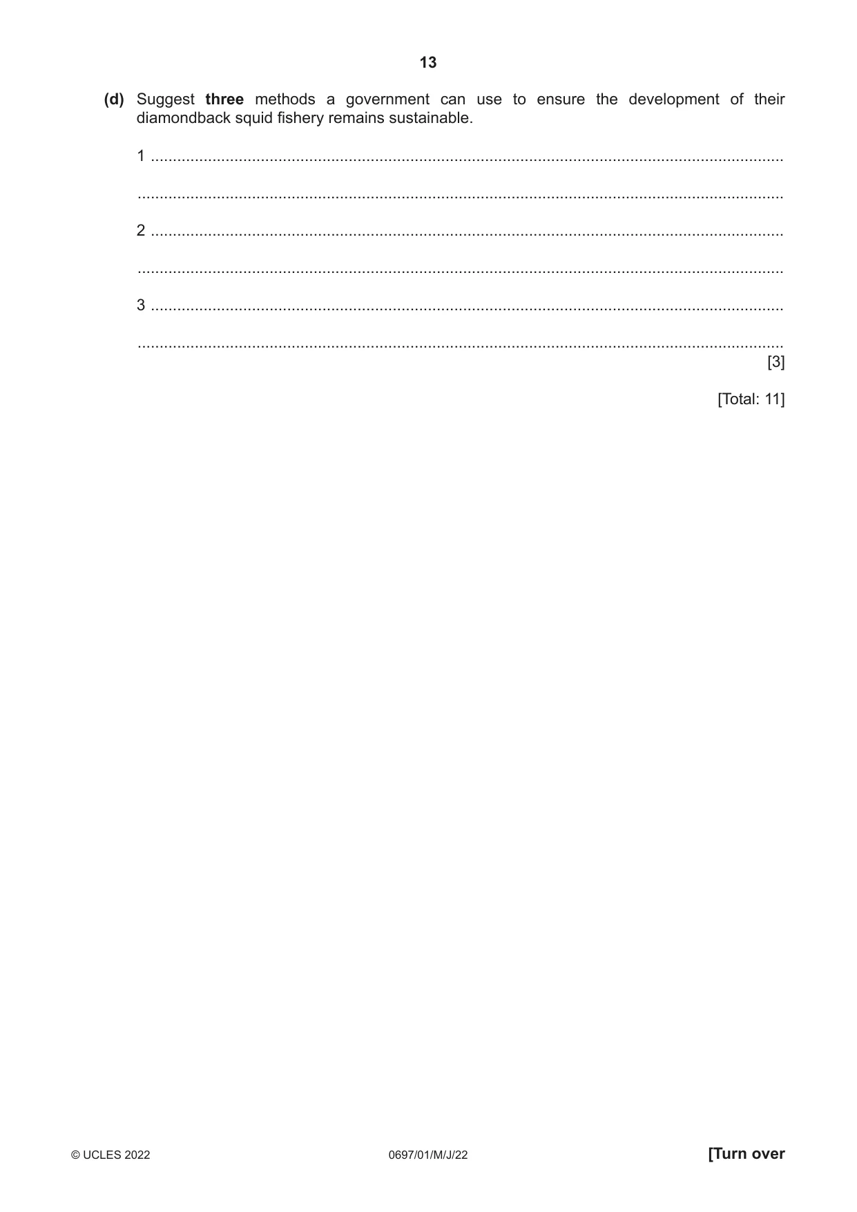 Cambridge IGCSE Marine Science (Maldives only) 0697 2022 May/June Paper 1 · Variant 0 question paper, page 13 of 16