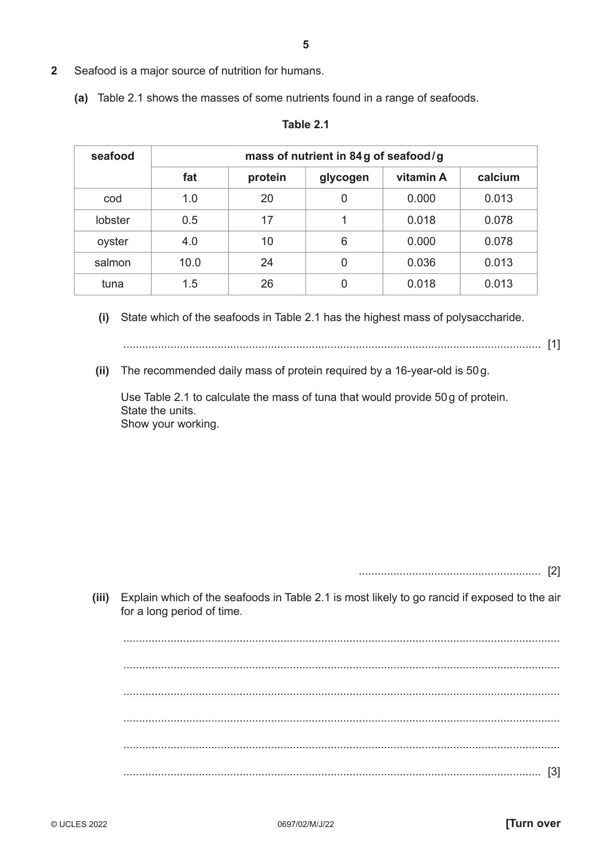 Cambridge IGCSE Marine Science (Maldives only) 0697 2022 May/June Paper 2 · Variant 0 question paper, page 5 of 12