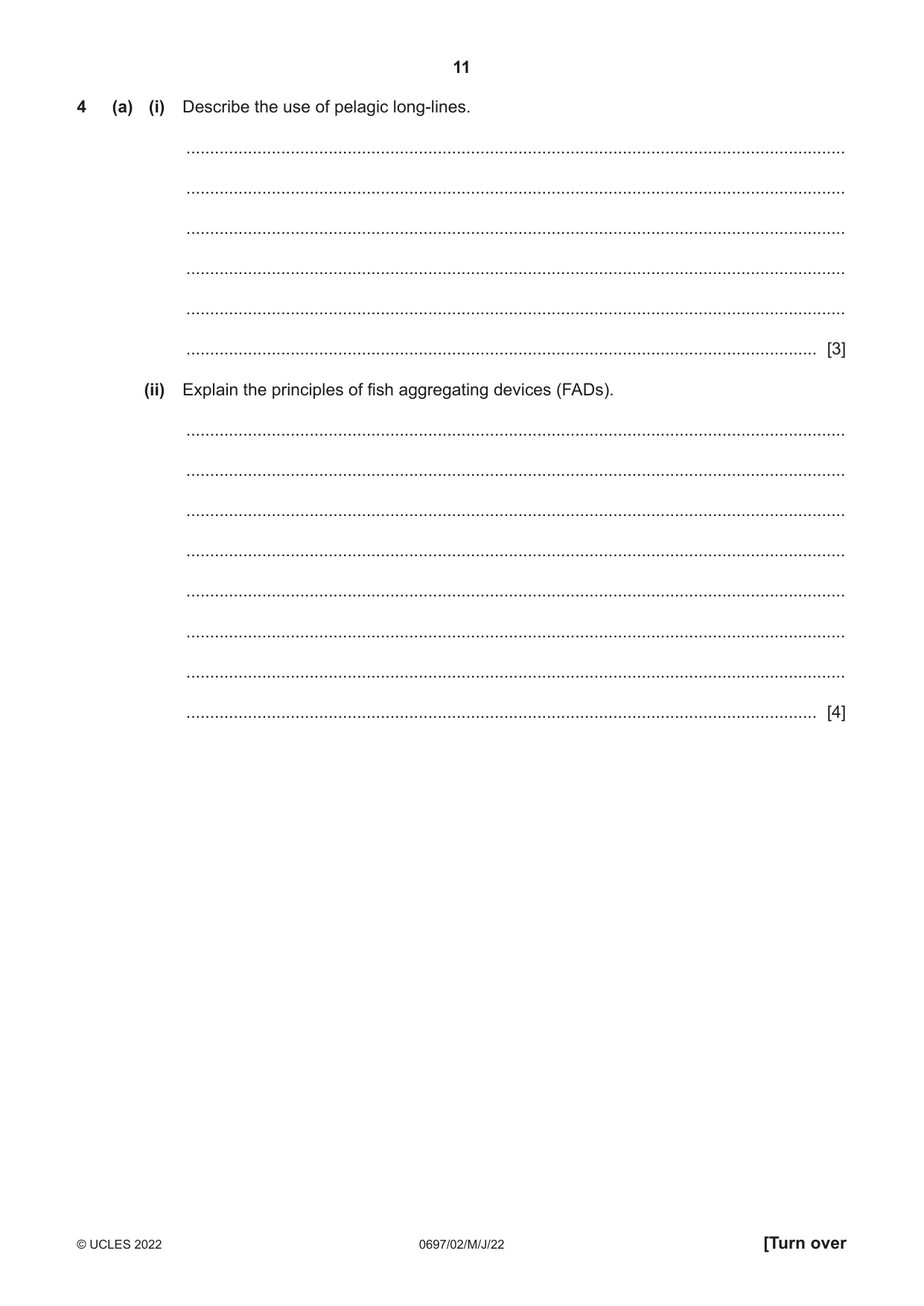 Cambridge IGCSE Marine Science (Maldives only) 0697 2022 May/June Paper 2 · Variant 0 question paper, page 11 of 12