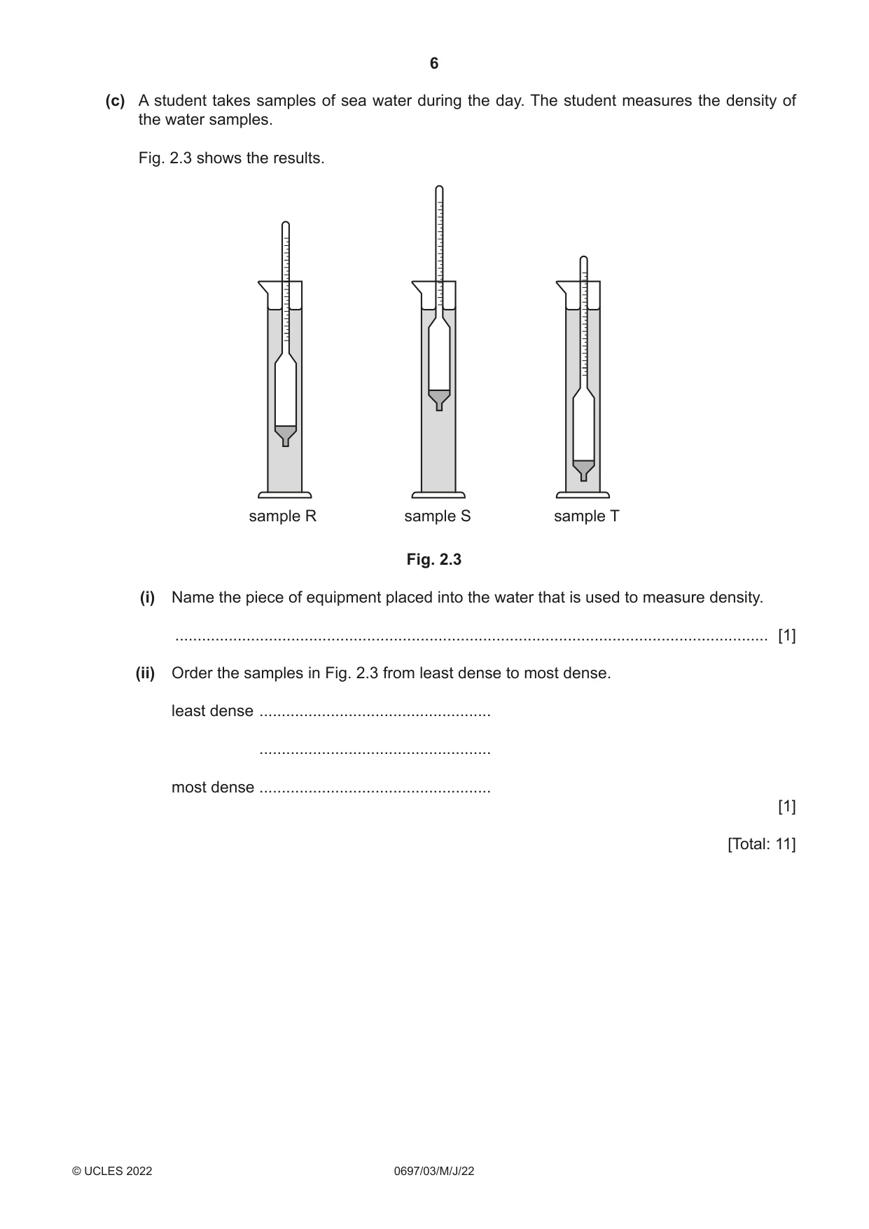 Cambridge IGCSE Marine Science (Maldives only) 0697 2022 May/June Paper 3 · Variant 0 question paper, page 6 of 12