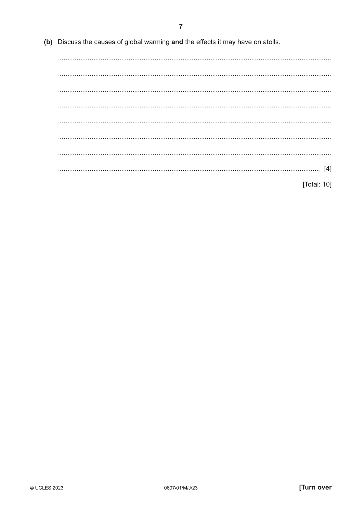 Cambridge IGCSE Marine Science (Maldives only) 0697 2023 May/June Paper 1 · Variant 0 question paper, page 7 of 16