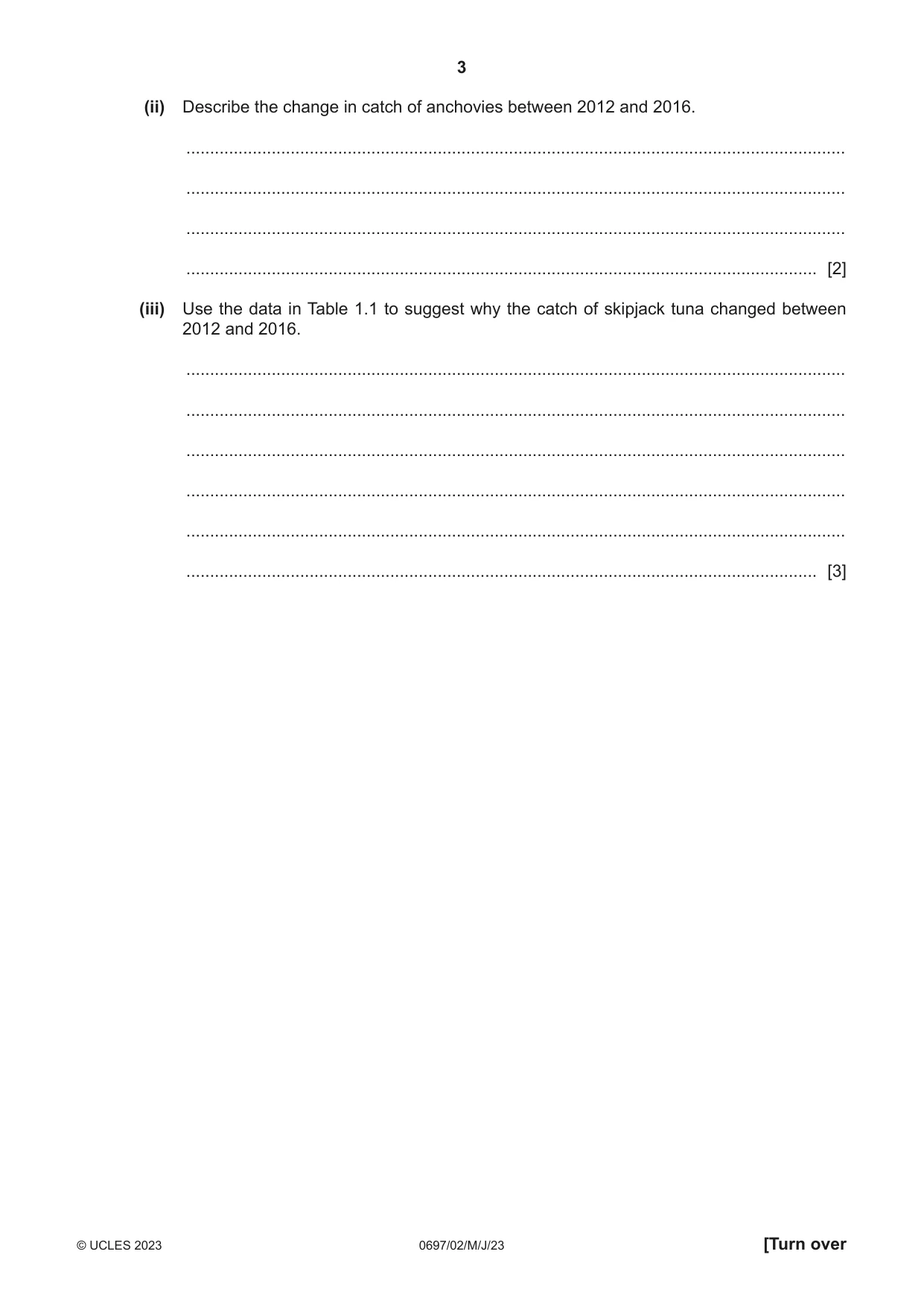 Cambridge IGCSE Marine Science (Maldives only) 0697 2023 May/June Paper 2 · Variant 0 question paper, page 3 of 16