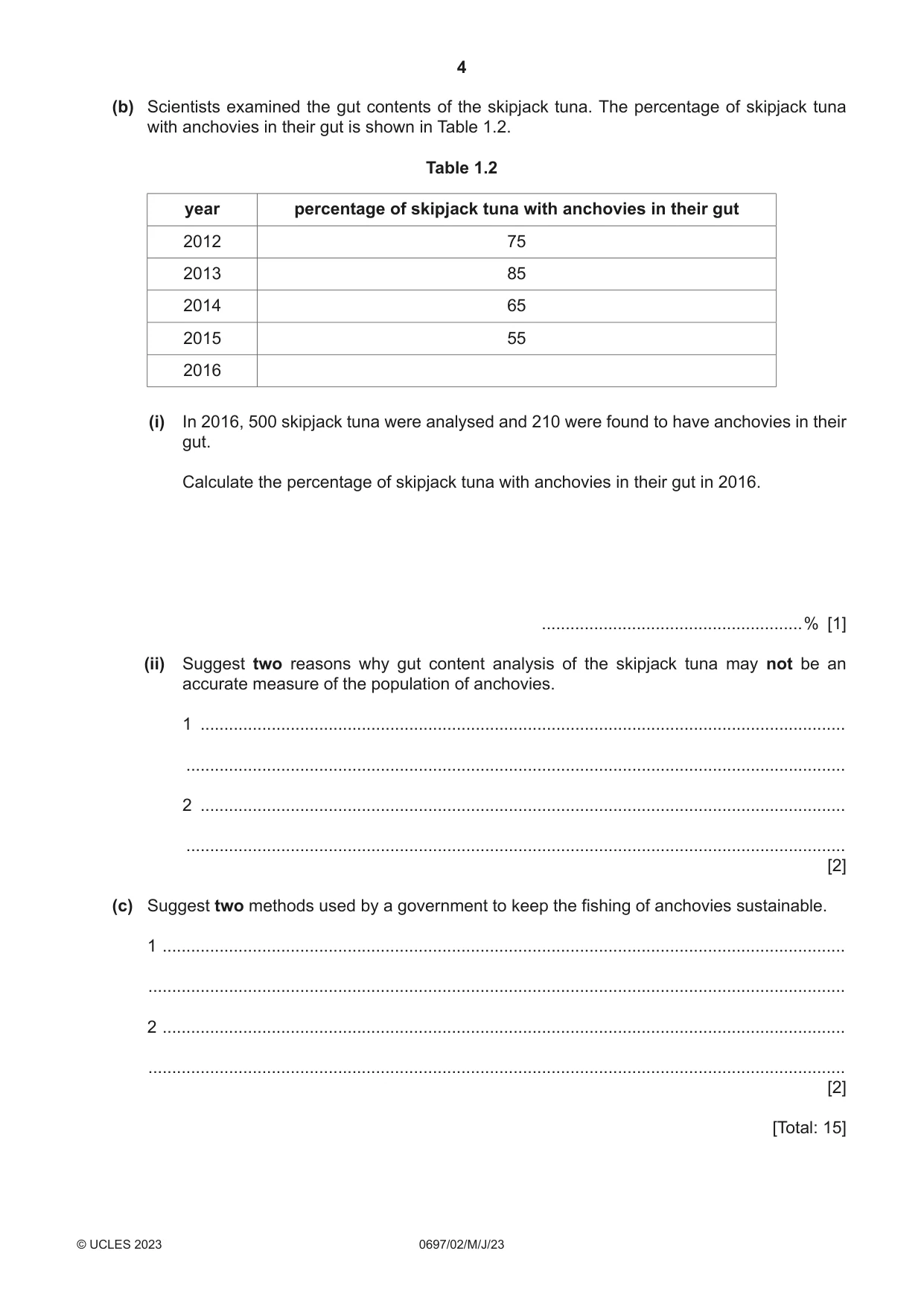 Cambridge IGCSE Marine Science (Maldives only) 0697 2023 May/June Paper 2 · Variant 0 question paper, page 4 of 16