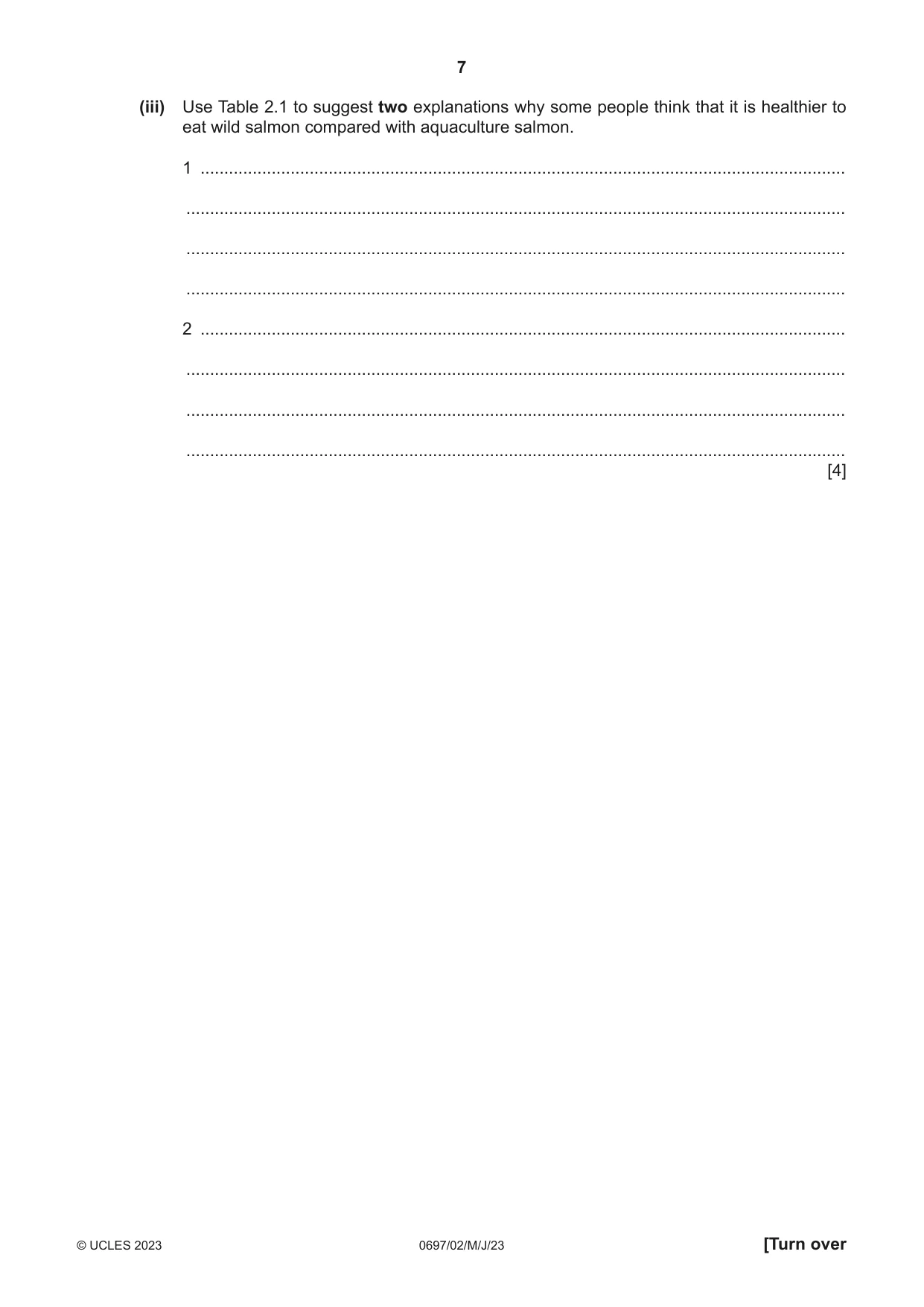 Cambridge IGCSE Marine Science (Maldives only) 0697 2023 May/June Paper 2 · Variant 0 question paper, page 7 of 16