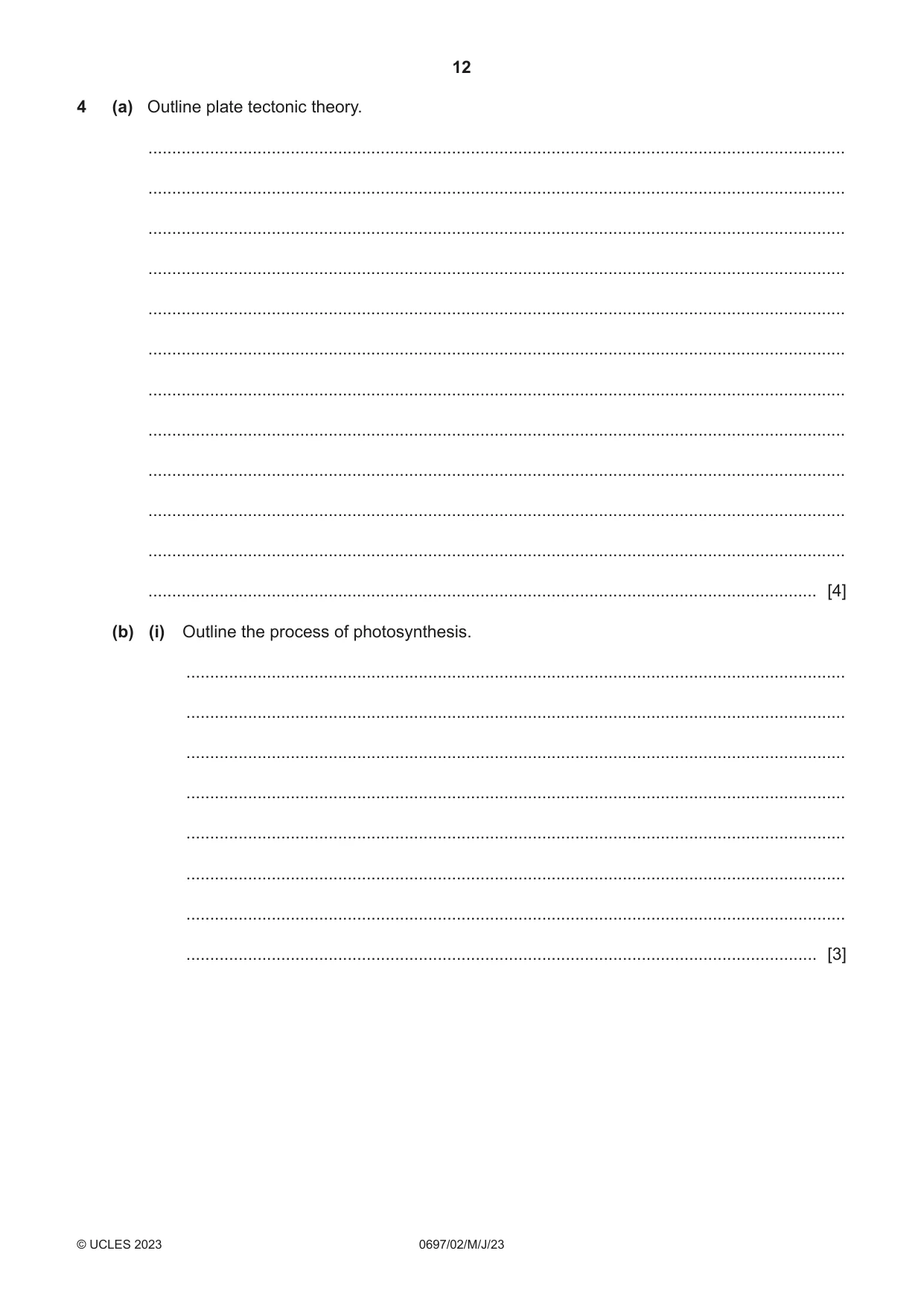 Cambridge IGCSE Marine Science (Maldives only) 0697 2023 May/June Paper 2 · Variant 0 question paper, page 12 of 16