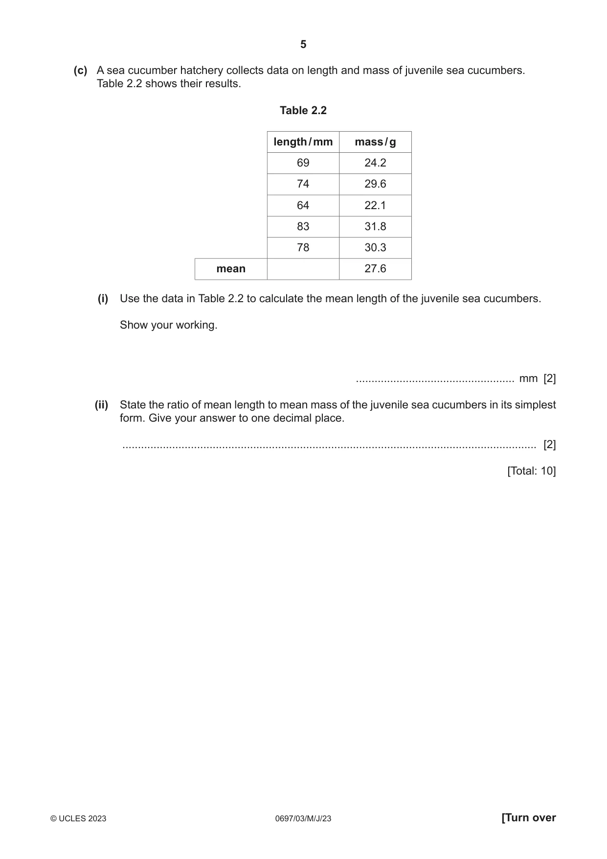 Cambridge IGCSE Marine Science (Maldives only) 0697 2023 May/June Paper 3 · Variant 0 question paper, page 5 of 12