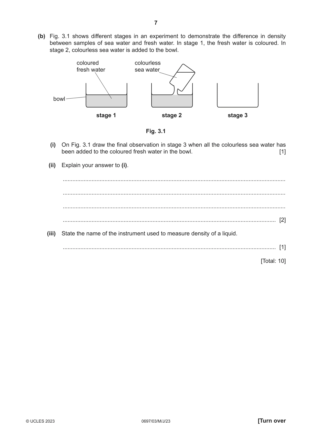 Cambridge IGCSE Marine Science (Maldives only) 0697 2023 May/June Paper 3 · Variant 0 question paper, page 7 of 12