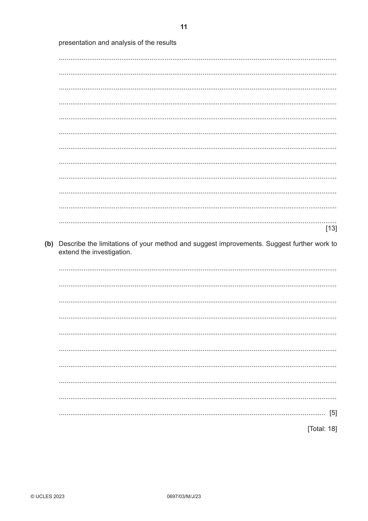 Cambridge IGCSE Marine Science (Maldives only) 0697 2023 May/June Paper 3 · Variant 0 question paper, page 11 of 12