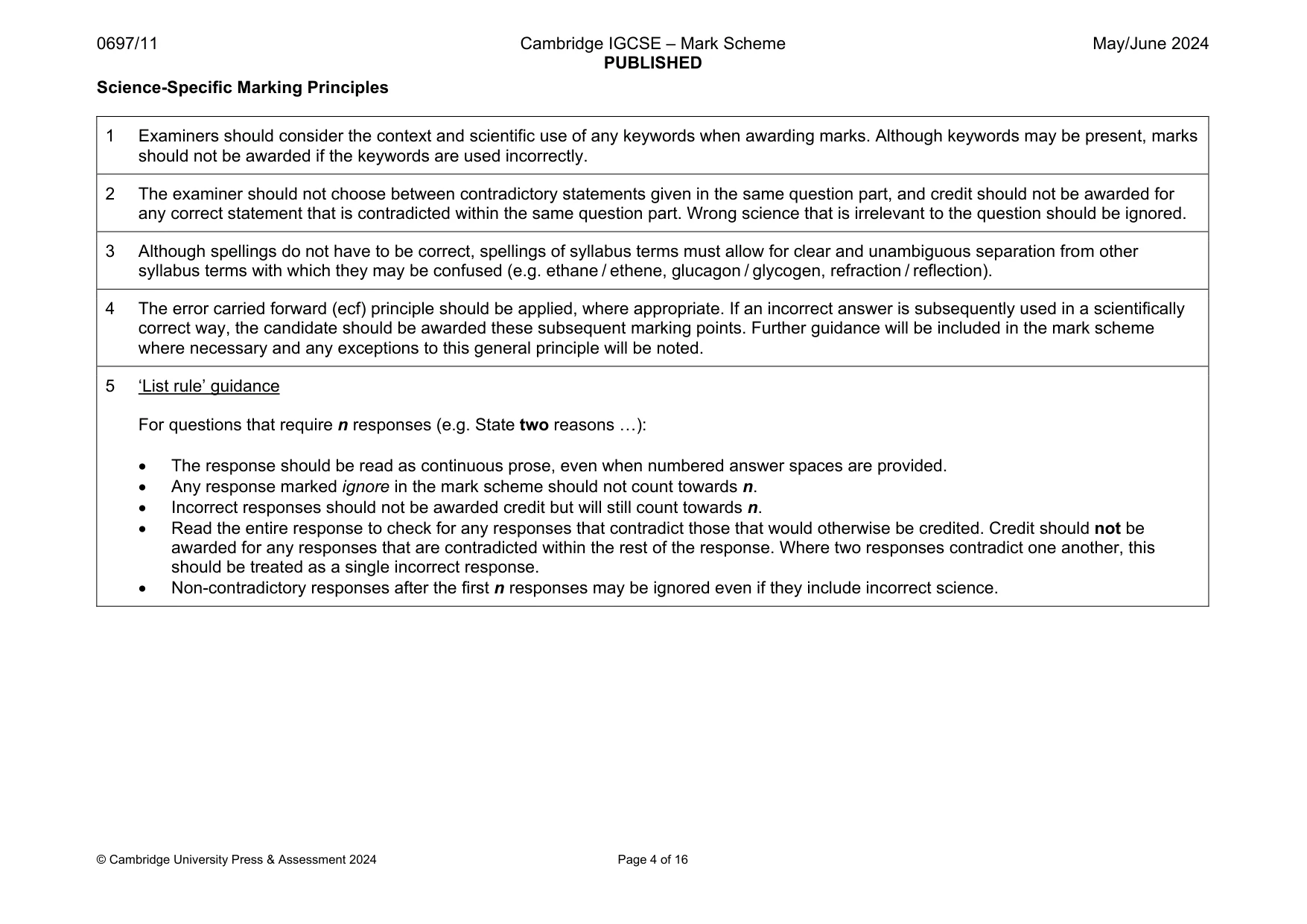 Mark scheme, page 4 of 16