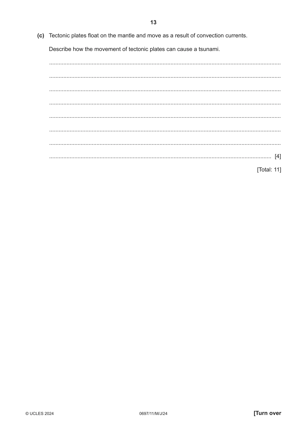 Cambridge IGCSE Marine Science (Maldives only) 0697 2024 May/June Paper 1 · Variant 1 question paper, page 13 of 20