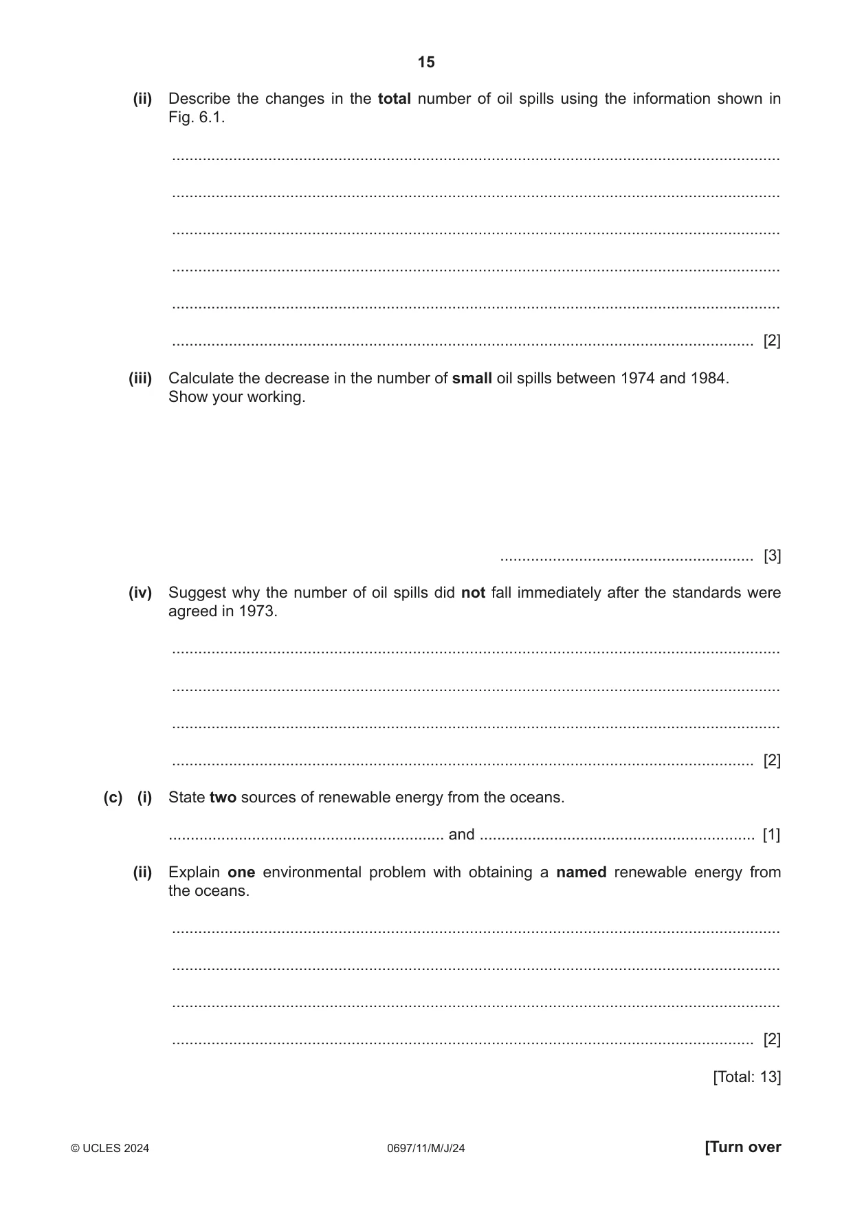 Cambridge IGCSE Marine Science (Maldives only) 0697 2024 May/June Paper 1 · Variant 1 question paper, page 15 of 20