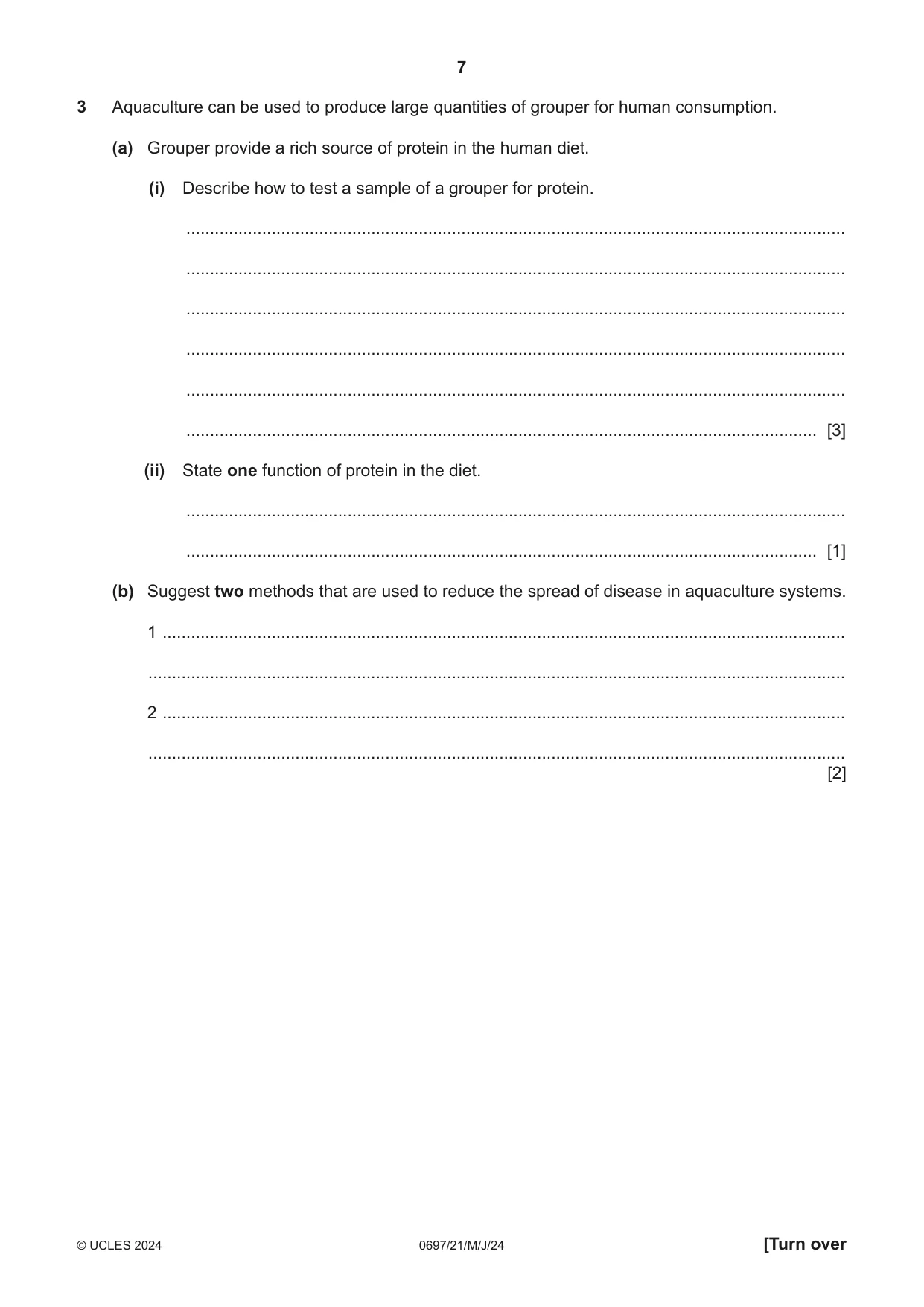Cambridge IGCSE Marine Science (Maldives only) 0697 2024 May/June Paper 2 · Variant 1 question paper, page 7 of 20