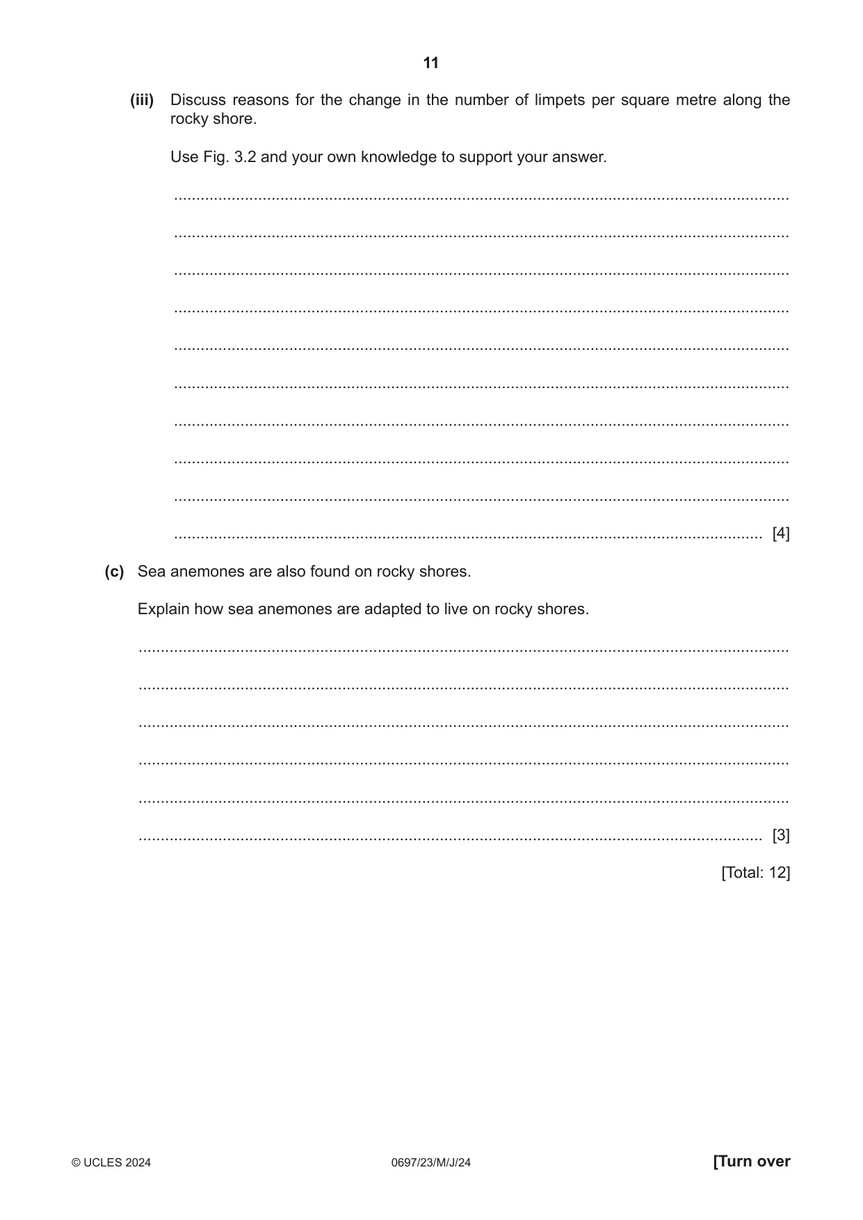 Cambridge IGCSE Marine Science (Maldives only) 0697 2024 May/June Paper 2 · Variant 3 question paper, page 11 of 24