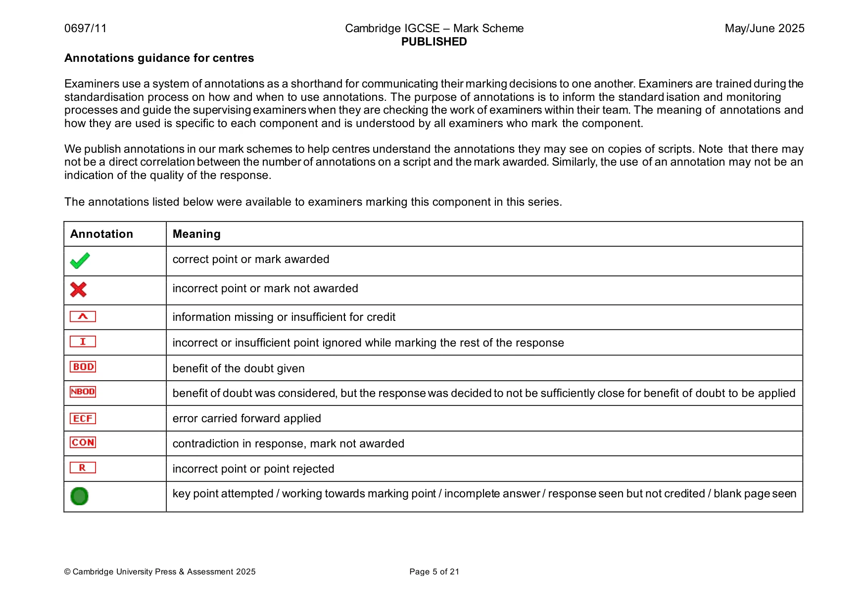 Mark scheme, page 5 of 21