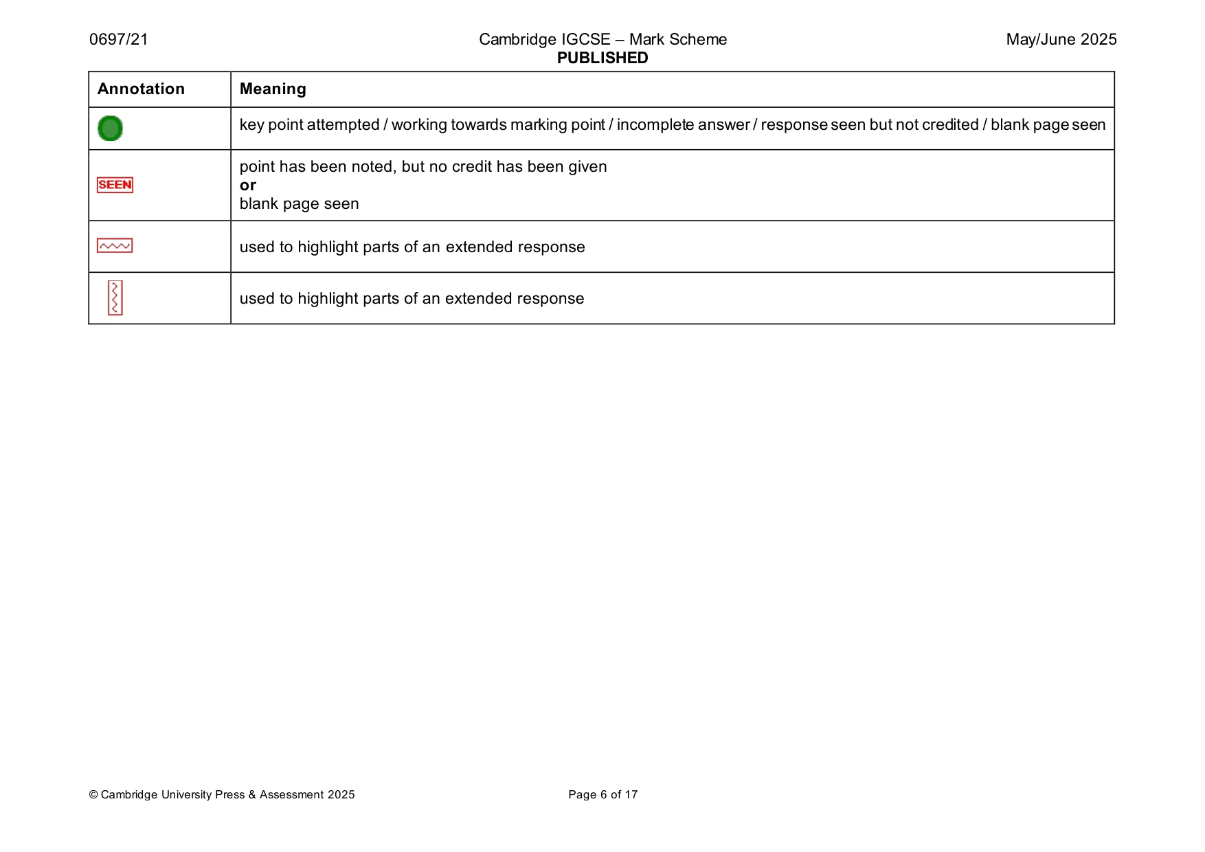 Mark scheme, page 6 of 17
