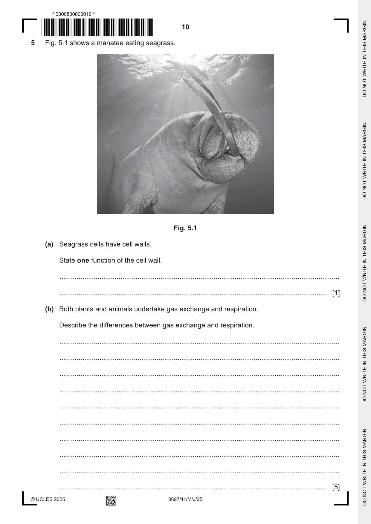 Cambridge IGCSE Marine Science (Maldives only) 0697 2025 May/June Paper 1 · Variant 1 question paper, page 10 of 20