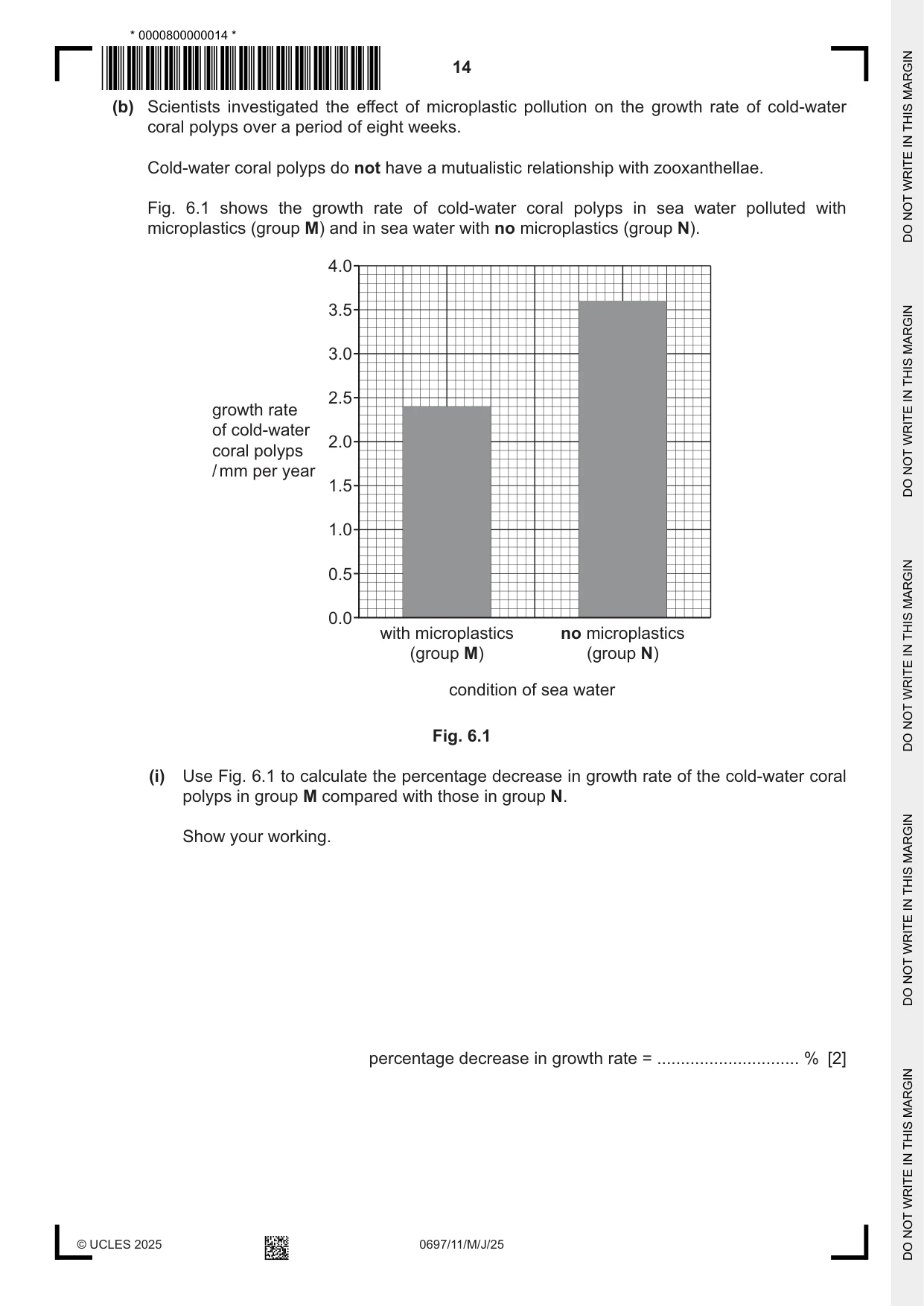 Cambridge IGCSE Marine Science (Maldives only) 0697 2025 May/June Paper 1 · Variant 1 question paper, page 14 of 20