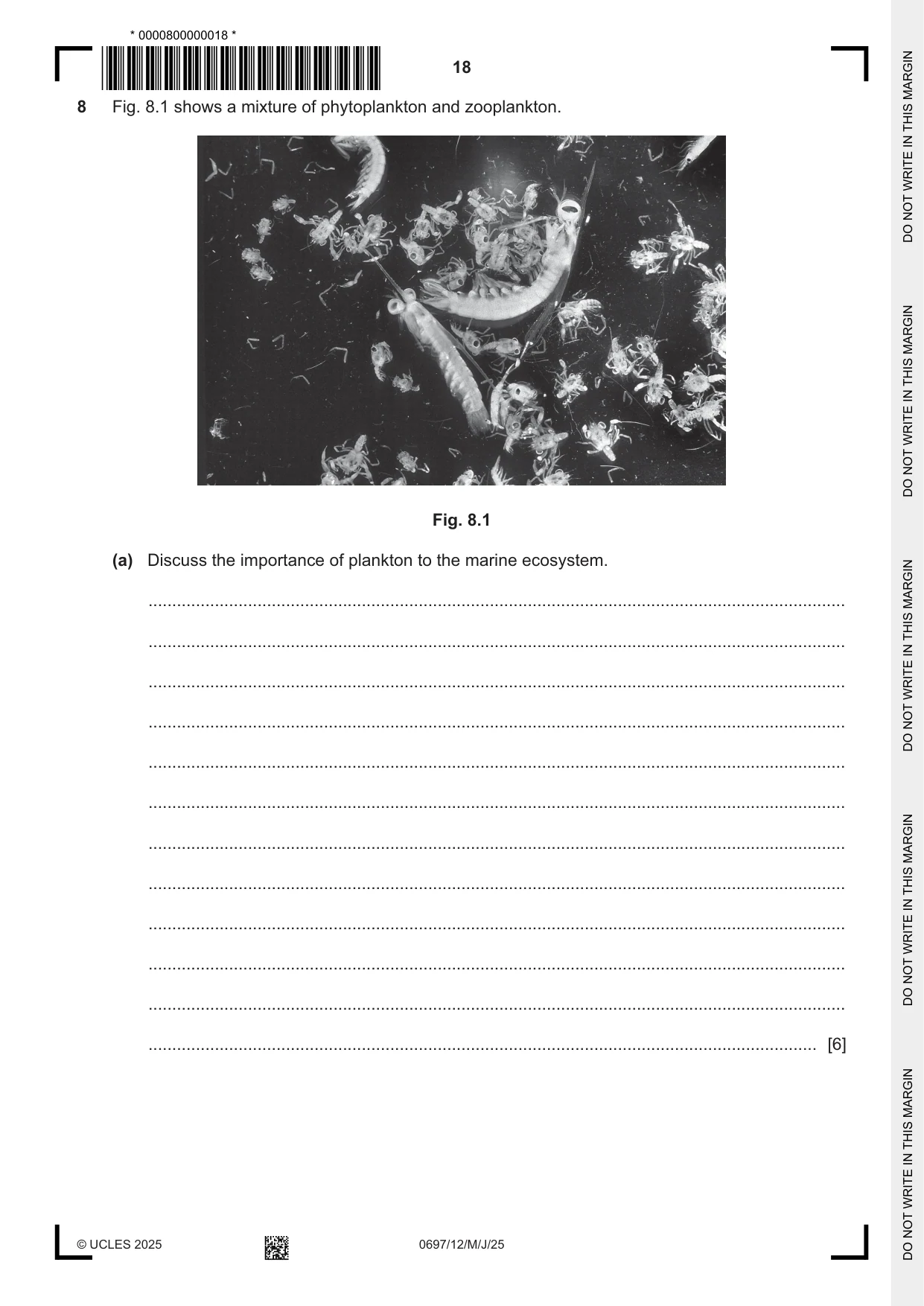 Cambridge IGCSE Marine Science (Maldives only) 0697 2025 May/June Paper 1 · Variant 2 question paper, page 18 of 20