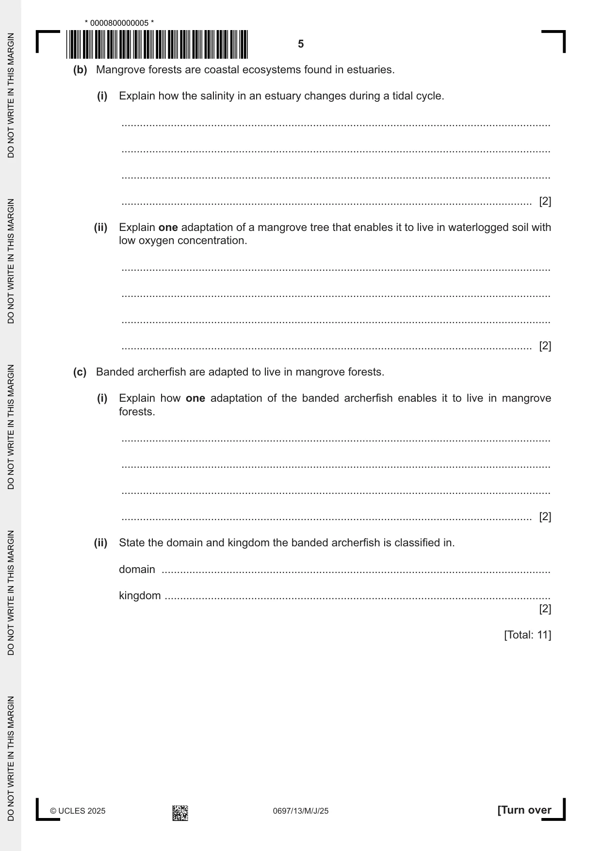 Cambridge IGCSE Marine Science (Maldives only) 0697 2025 May/June Paper 1 · Variant 3 question paper, page 5 of 20