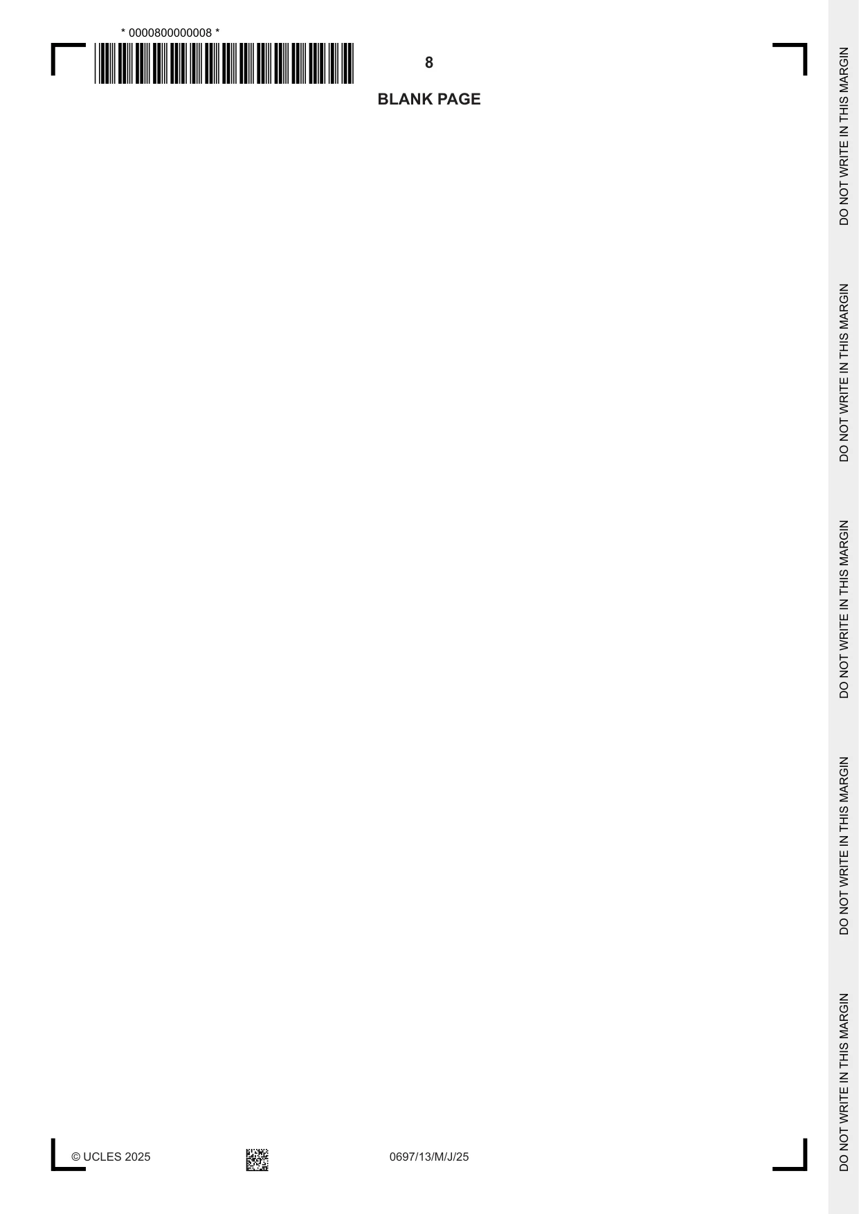 Cambridge IGCSE Marine Science (Maldives only) 0697 2025 May/June Paper 1 · Variant 3 question paper, page 8 of 20