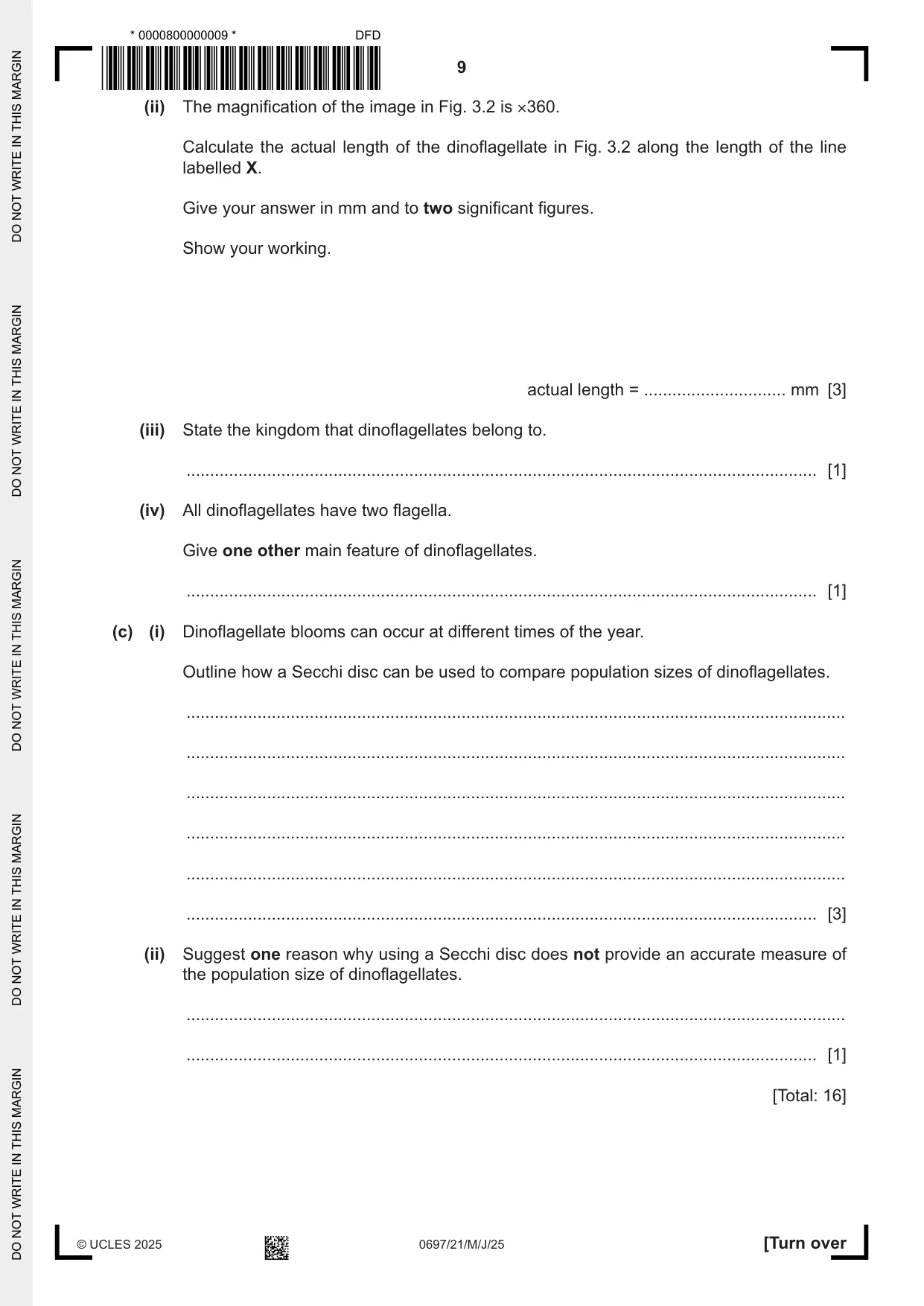 Cambridge IGCSE Marine Science (Maldives only) 0697 2025 May/June Paper 2 · Variant 1 question paper, page 9 of 24