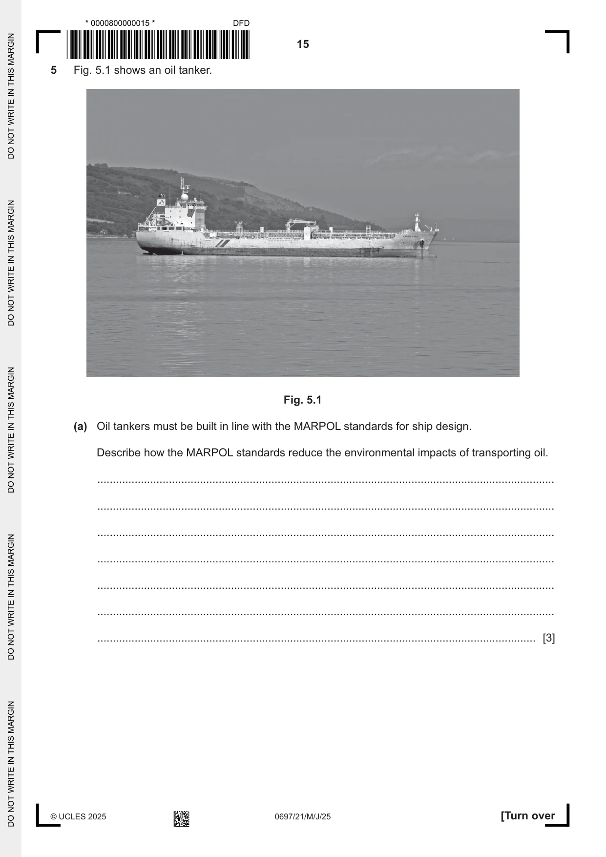 Cambridge IGCSE Marine Science (Maldives only) 0697 2025 May/June Paper 2 · Variant 1 question paper, page 15 of 24