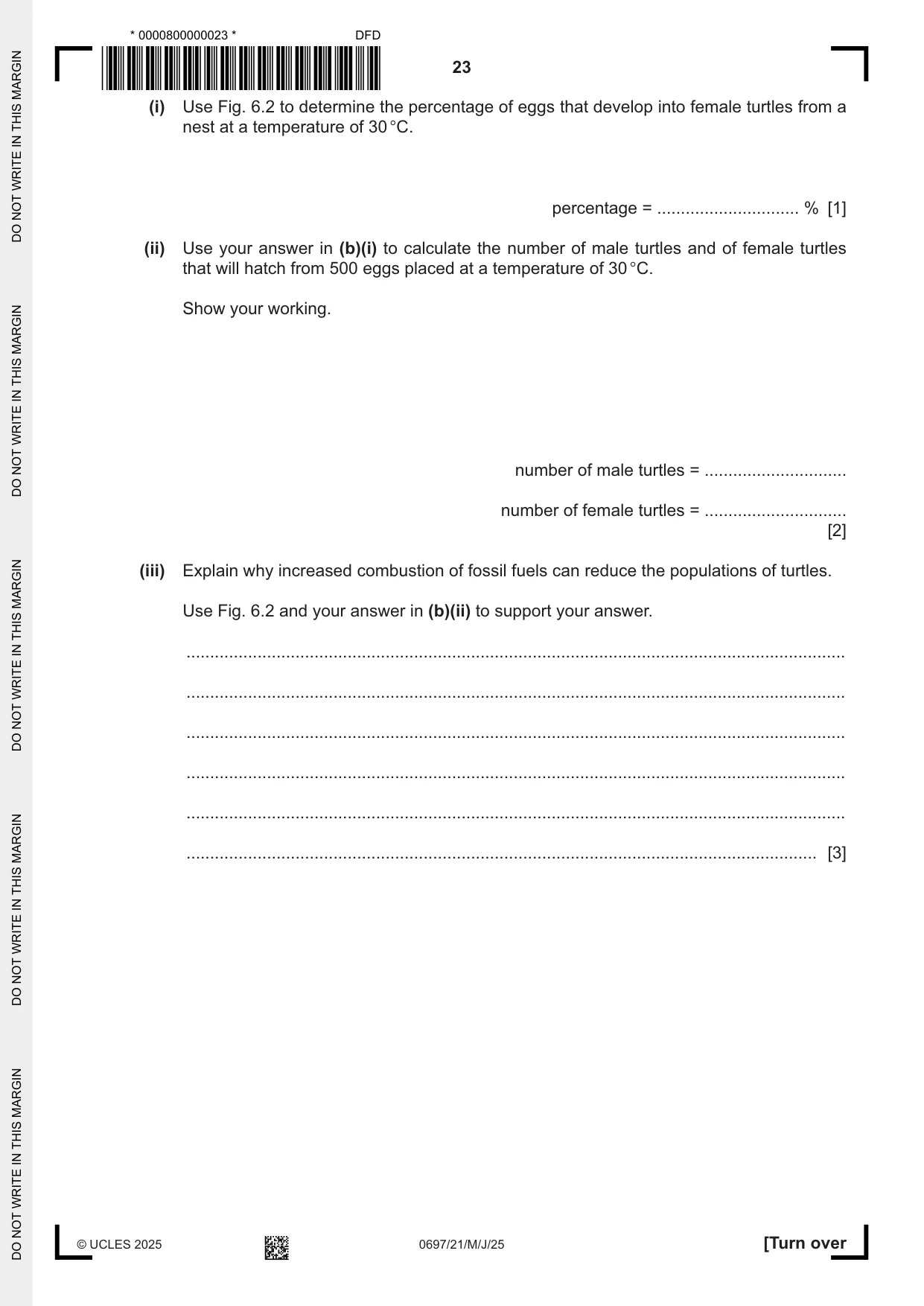 Cambridge IGCSE Marine Science (Maldives only) 0697 2025 May/June Paper 2 · Variant 1 question paper, page 23 of 24