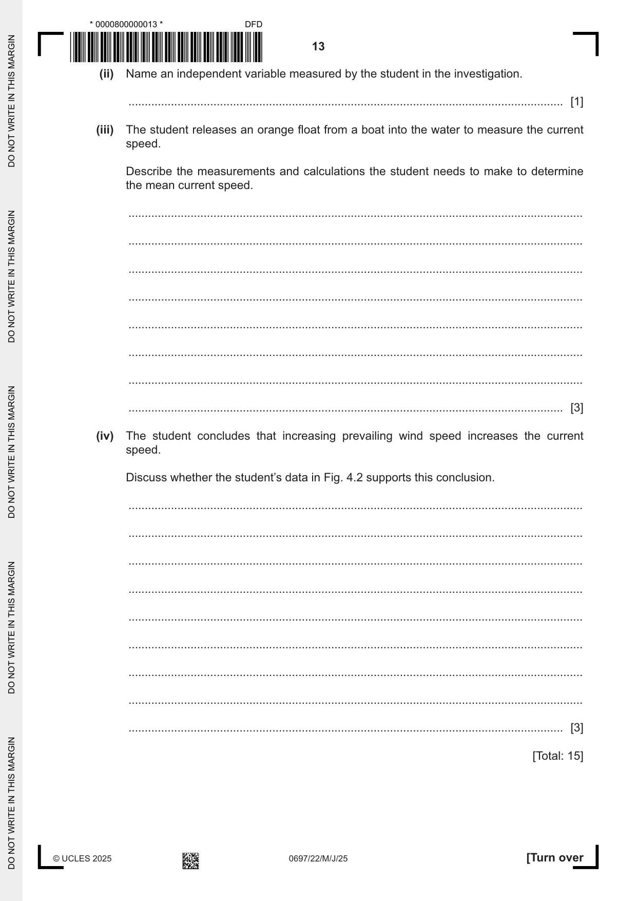 Cambridge IGCSE Marine Science (Maldives only) 0697 2025 May/June Paper 2 · Variant 2 question paper, page 13 of 24