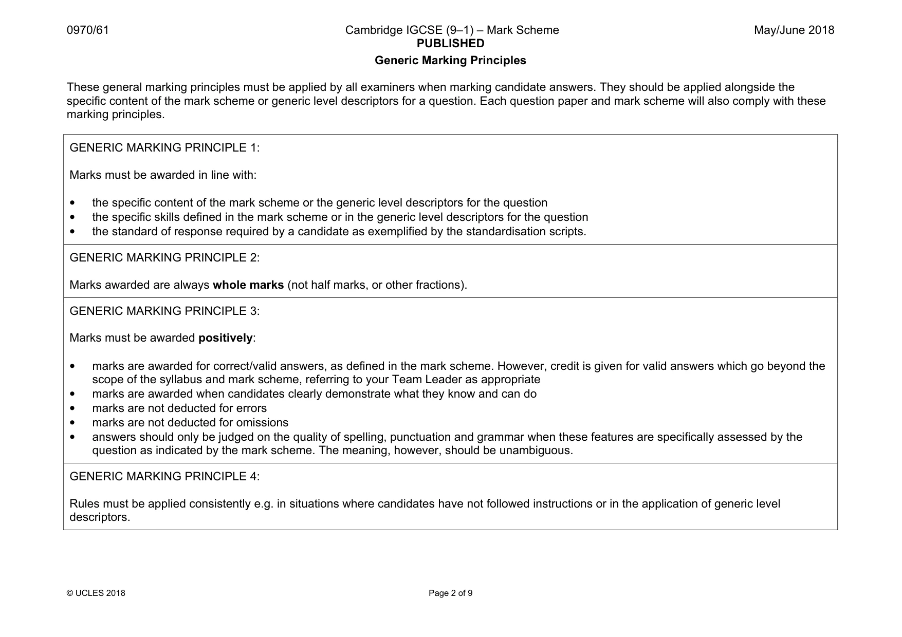 Mark scheme, page 2 of 9