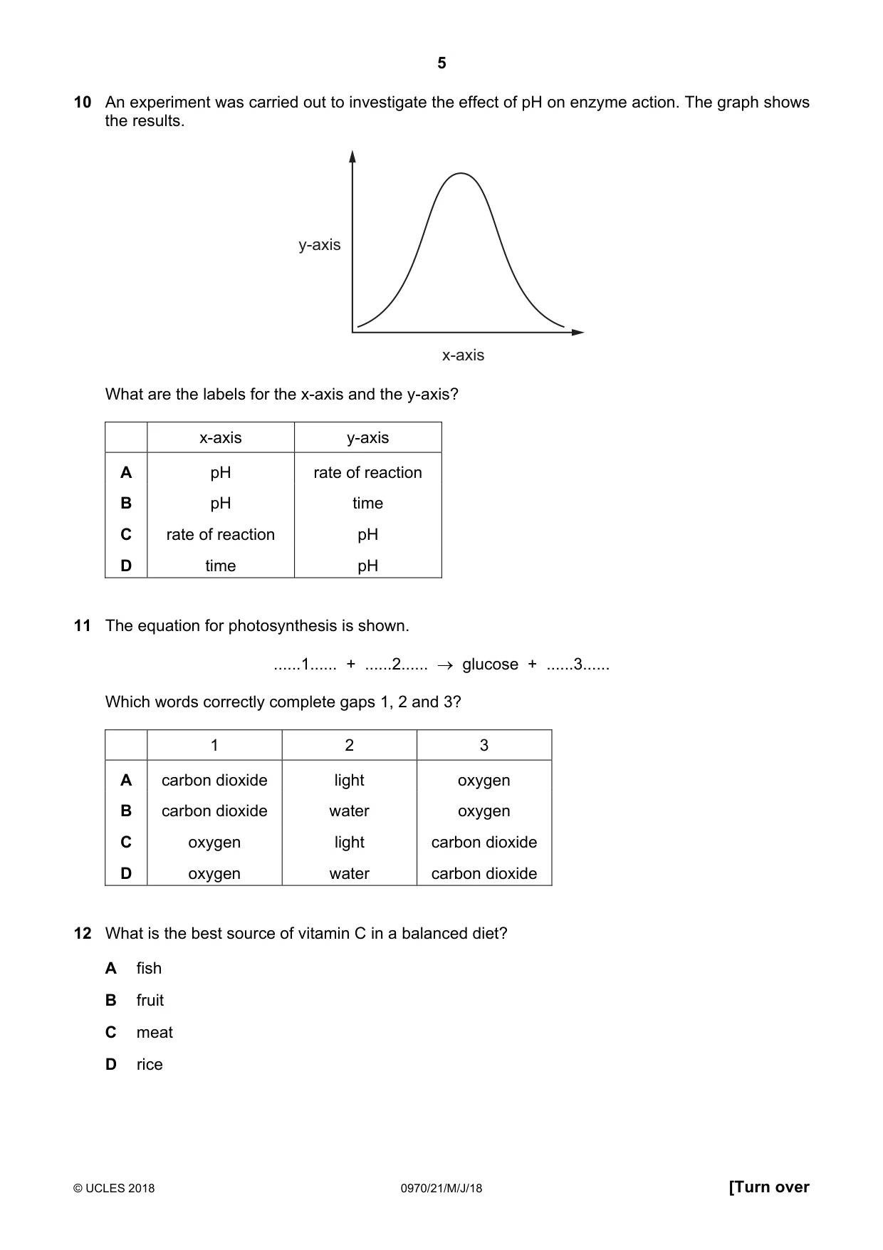 Cambridge IGCSE Biology (9-1) 0970 2018 May/June Paper 2 · Variant 1 question paper, page 5 of 16