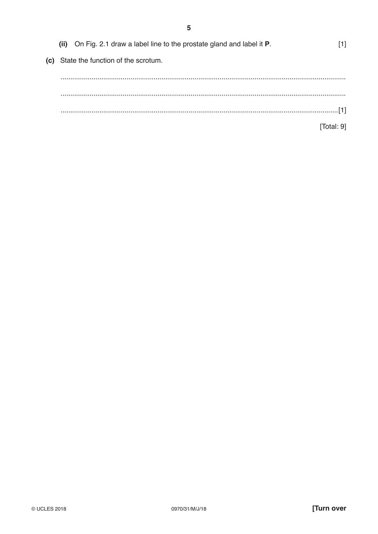 Cambridge IGCSE Biology (9-1) 0970 2018 May/June Paper 3 · Variant 1 question paper, page 5 of 20
