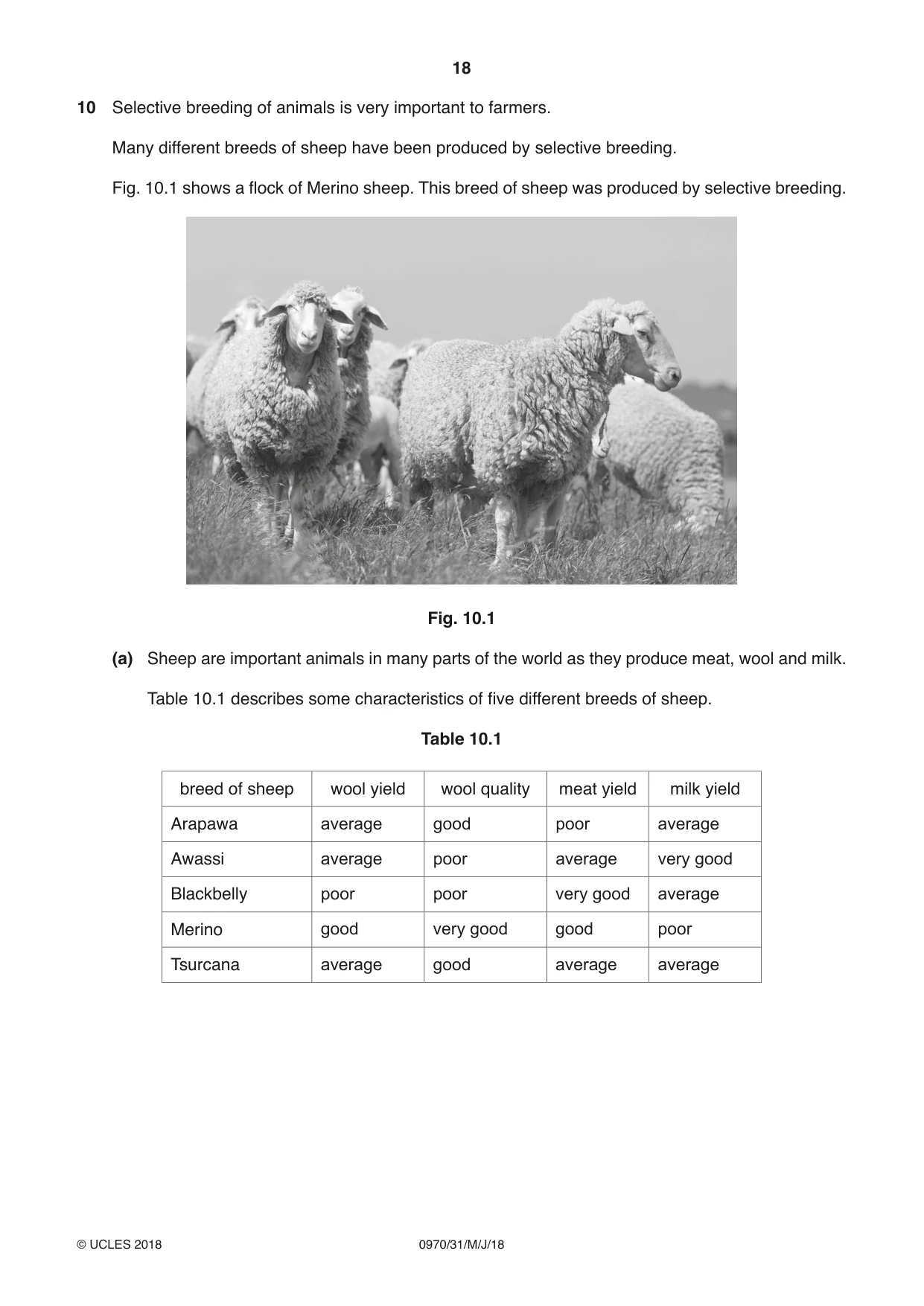 Cambridge IGCSE Biology (9-1) 0970 2018 May/June Paper 3 · Variant 1 question paper, page 18 of 20