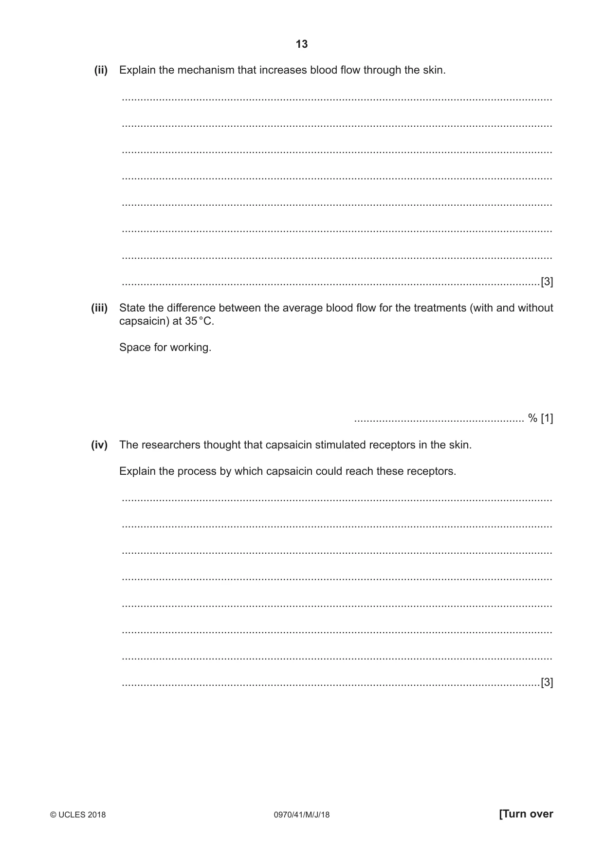 Cambridge IGCSE Biology (9-1) 0970 2018 May/June Paper 4 · Variant 1 question paper, page 13 of 20