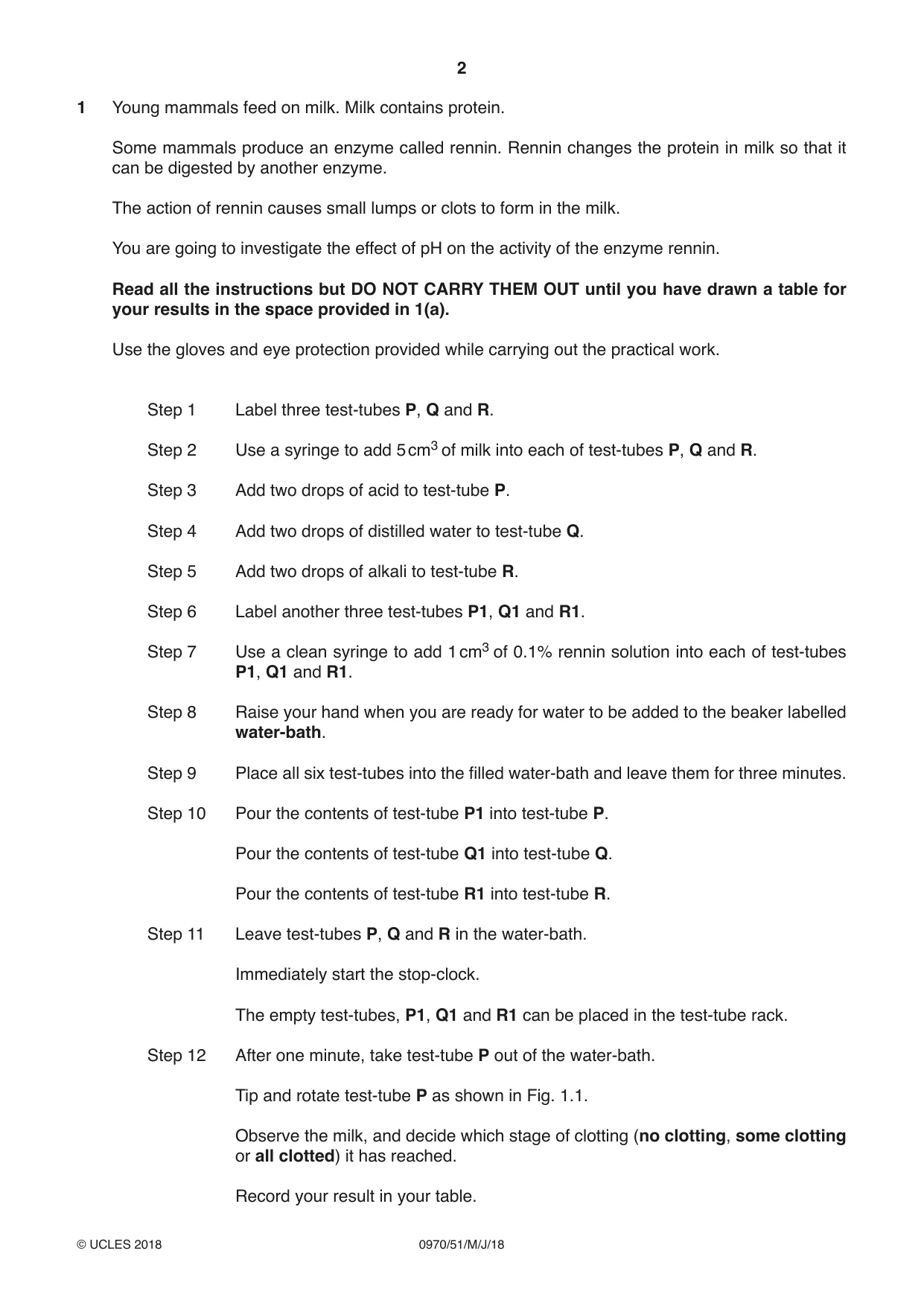 Cambridge IGCSE Biology (9-1) 0970 2018 May/June Paper 5 · Variant 1 question paper, page 2 of 12