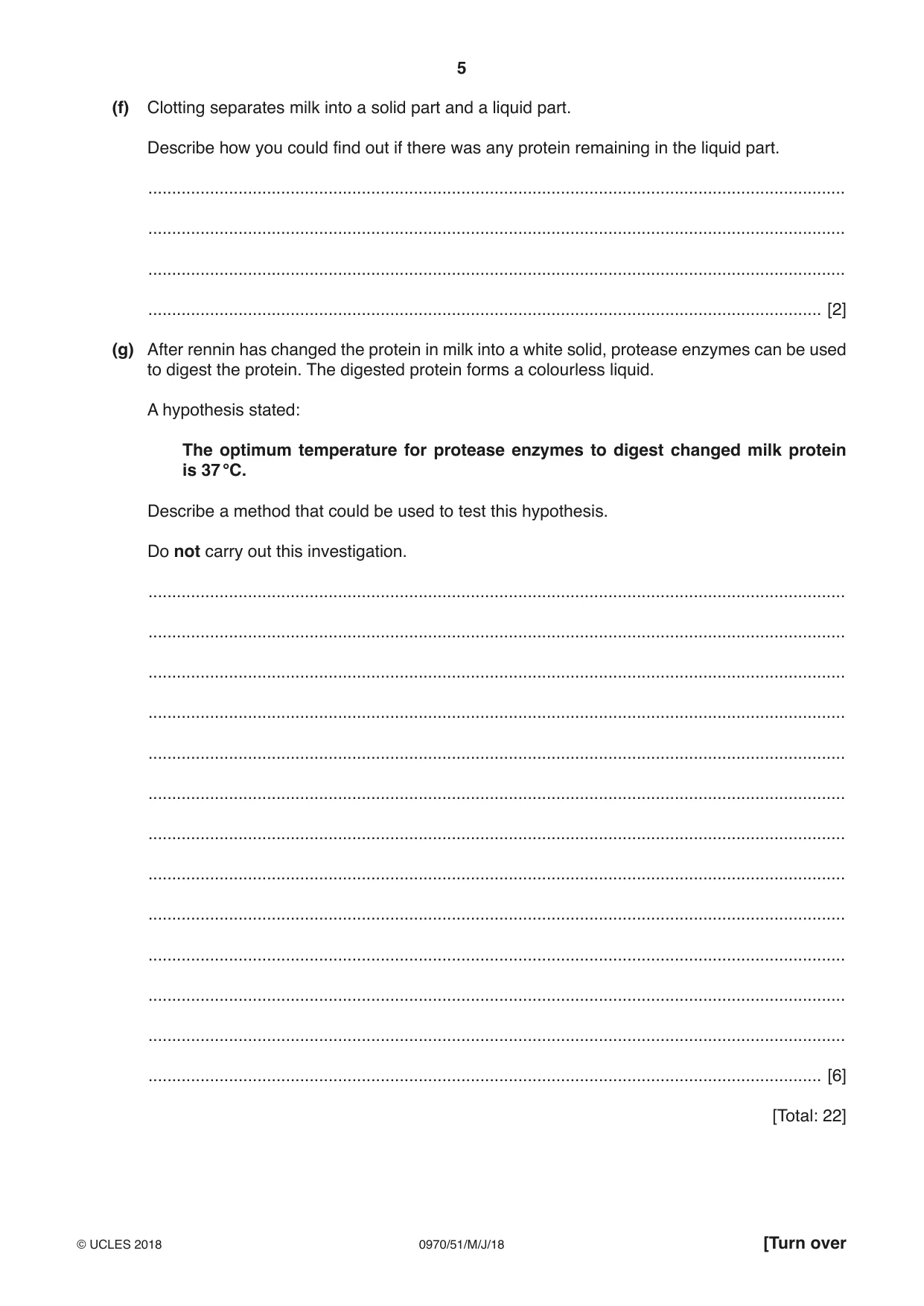 Cambridge IGCSE Biology (9-1) 0970 2018 May/June Paper 5 · Variant 1 question paper, page 5 of 12